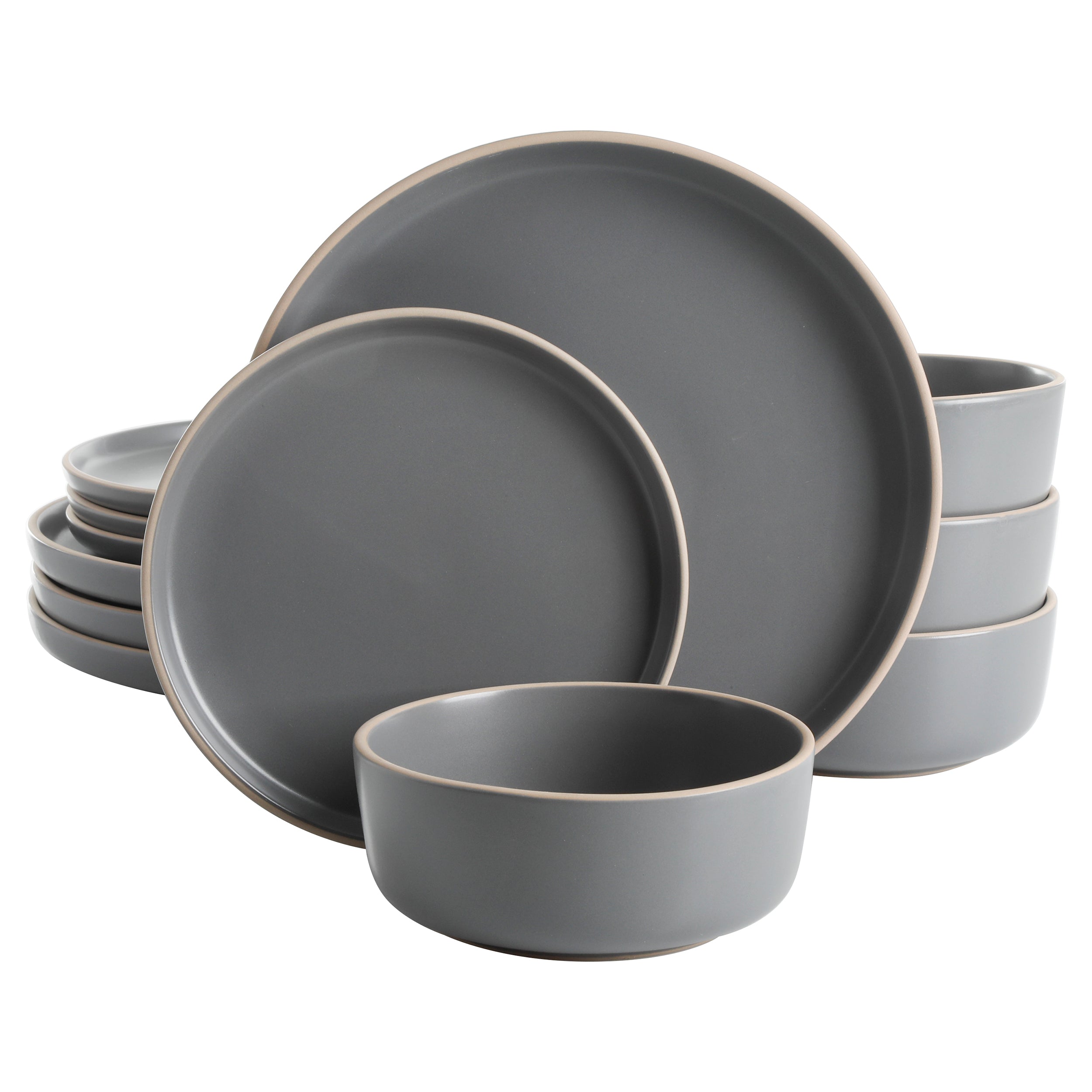 Gibson Home Everyday Essential 12-Piece Stoneware Dinnerware Set - Image 2