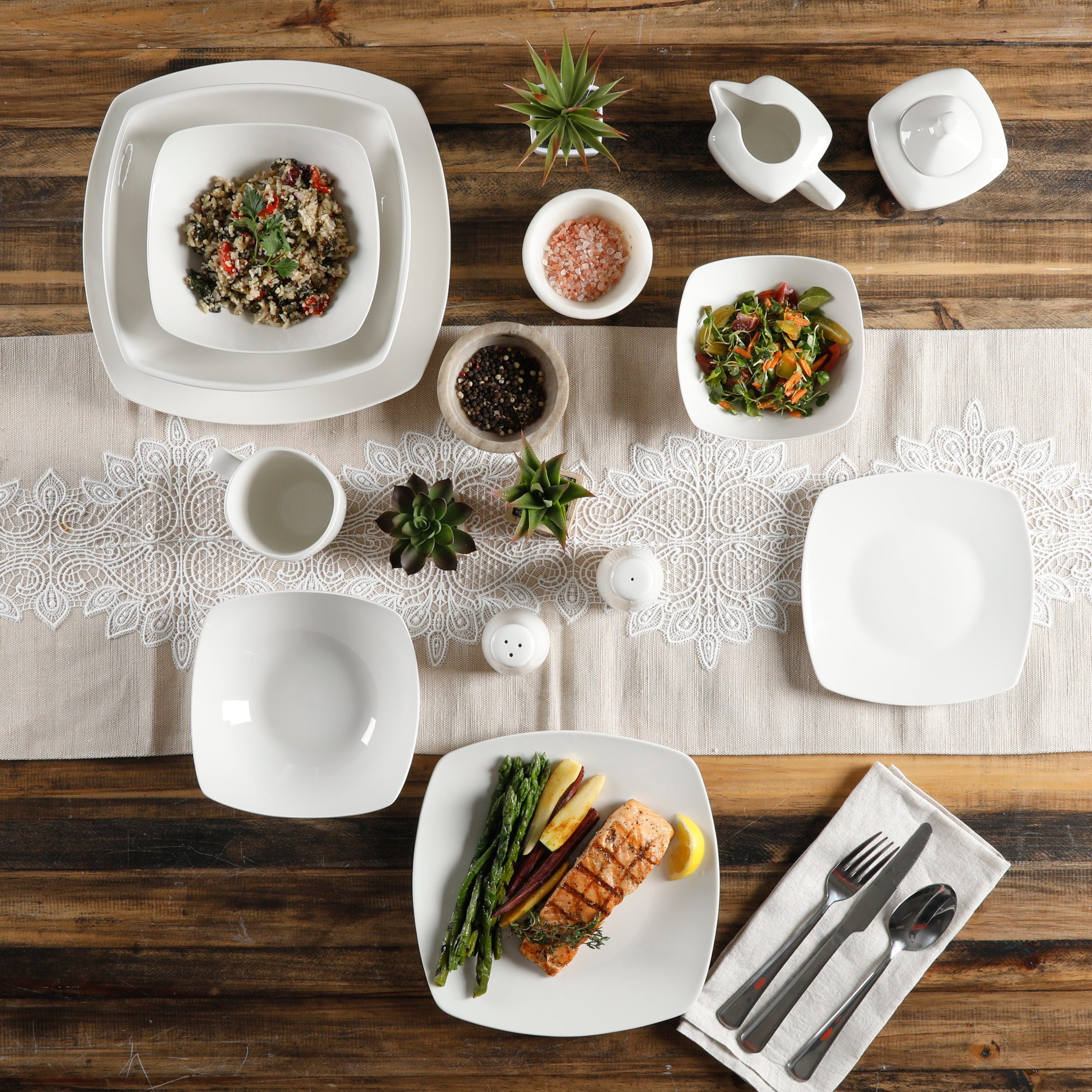 Gibson Home Zen Buffet 39-Piece Porcelain Expanded Dinnerware Set - Image 3