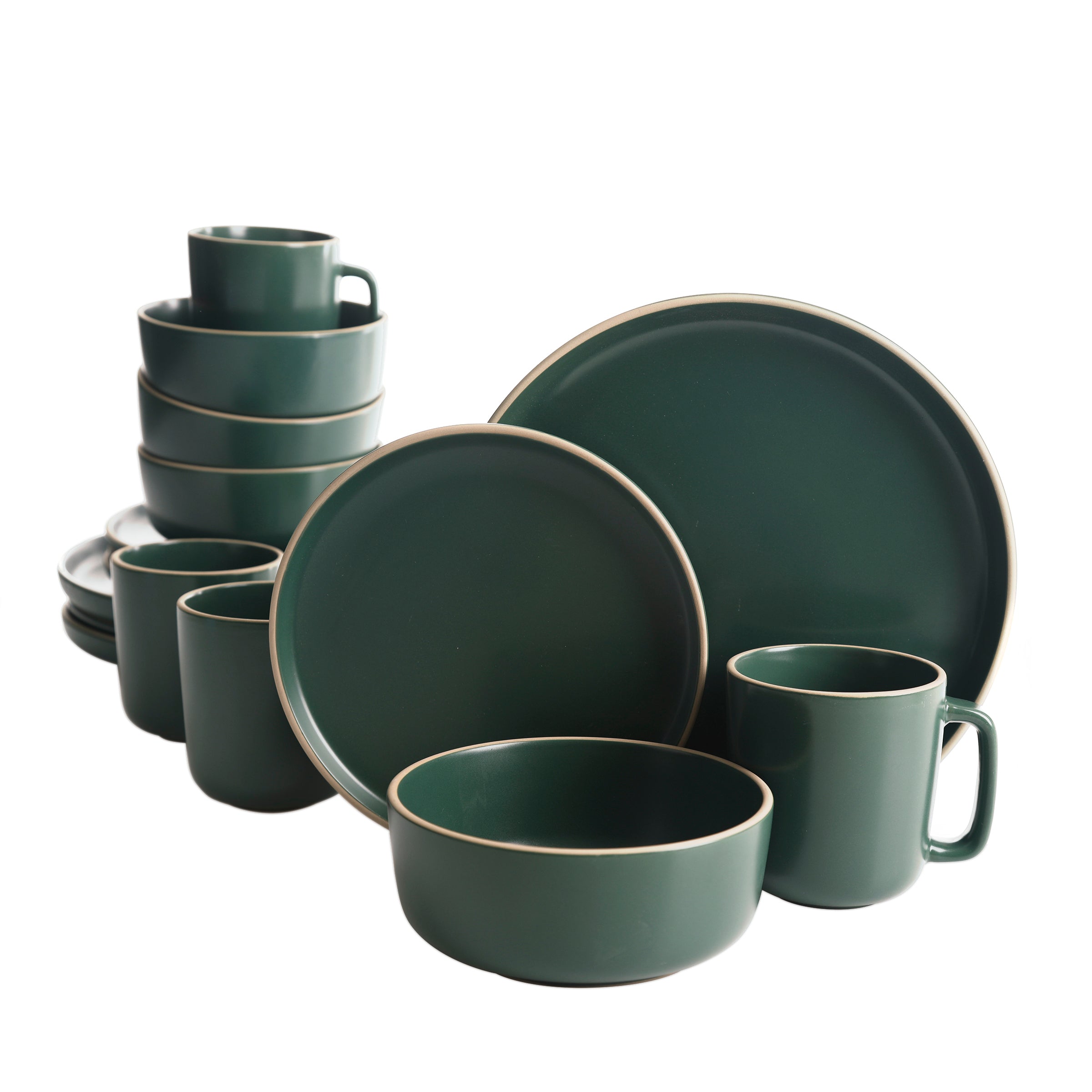 Gibson Home Zuma 16-Piece Round Matte Stoneware Dinnerware Set - Image 3