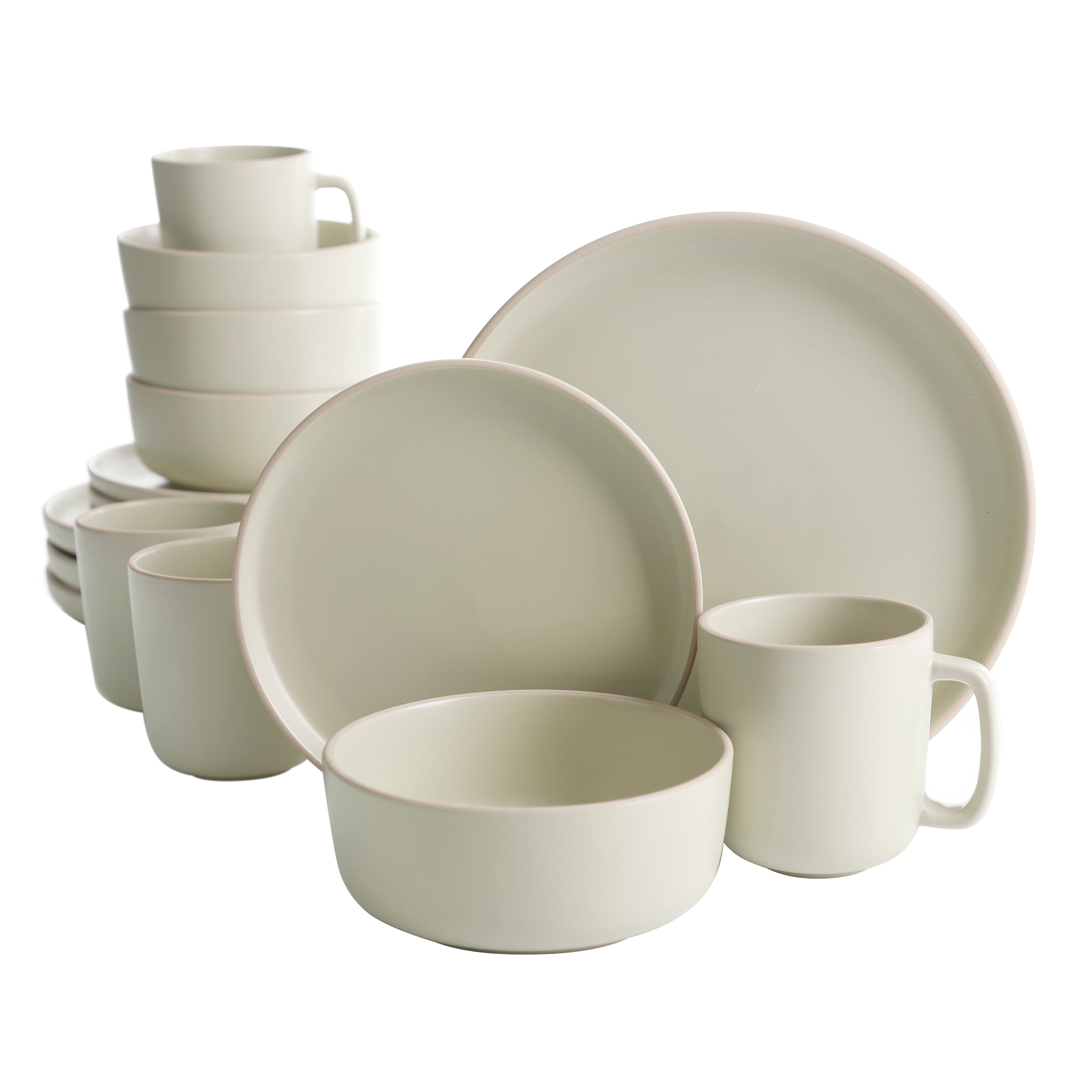 Gibson Home Zuma 16-Piece Round Matte Stoneware Dinnerware Set - Image 2