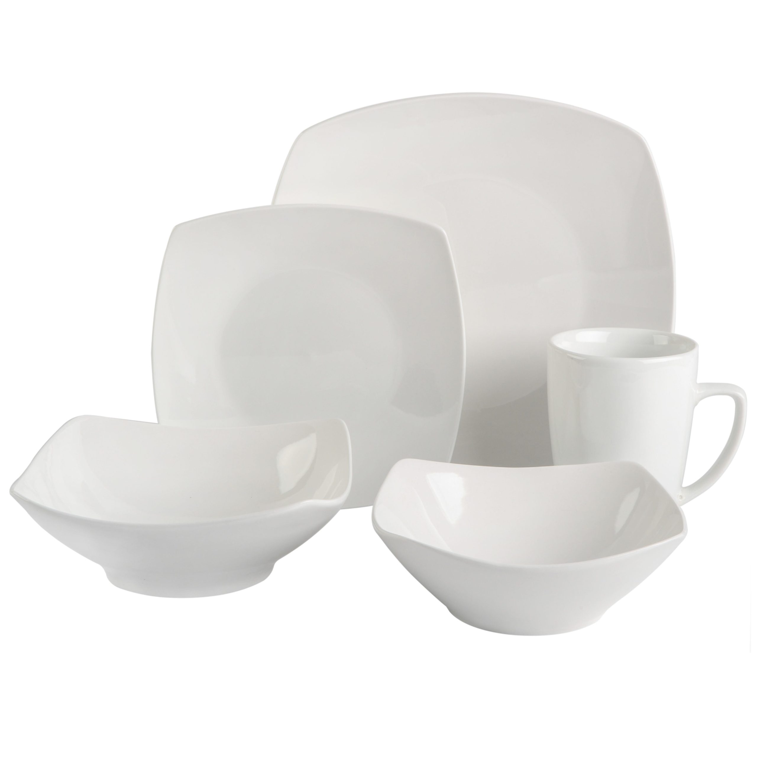 Gibson Home Everyday Square 40-Piece Fine Ceramic Expanded Dinnerware Set - Image 4