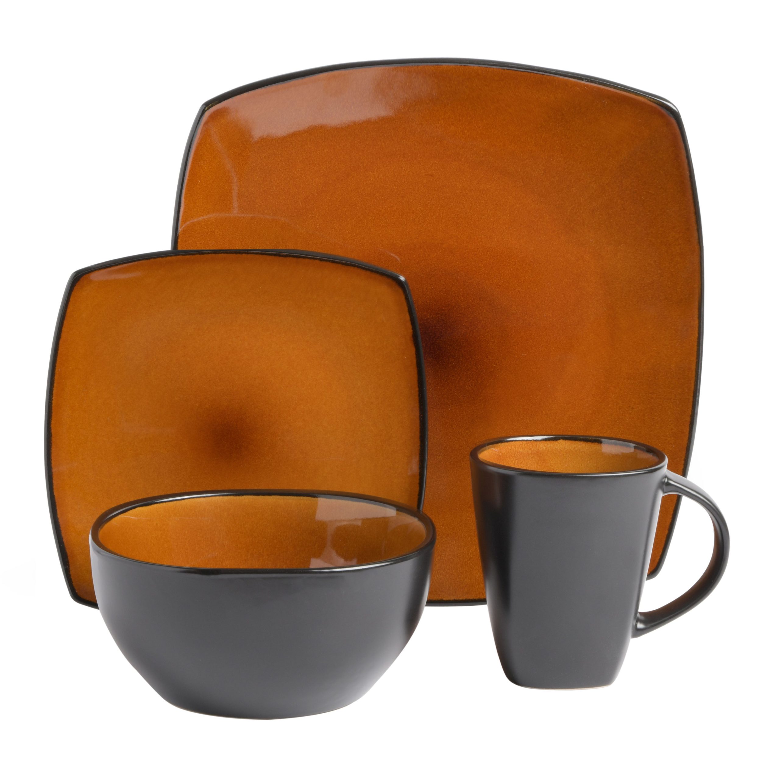 Gibson Elite Soho Lounge Square 16-Piece Stoneware Dinnerware Set - Image 9