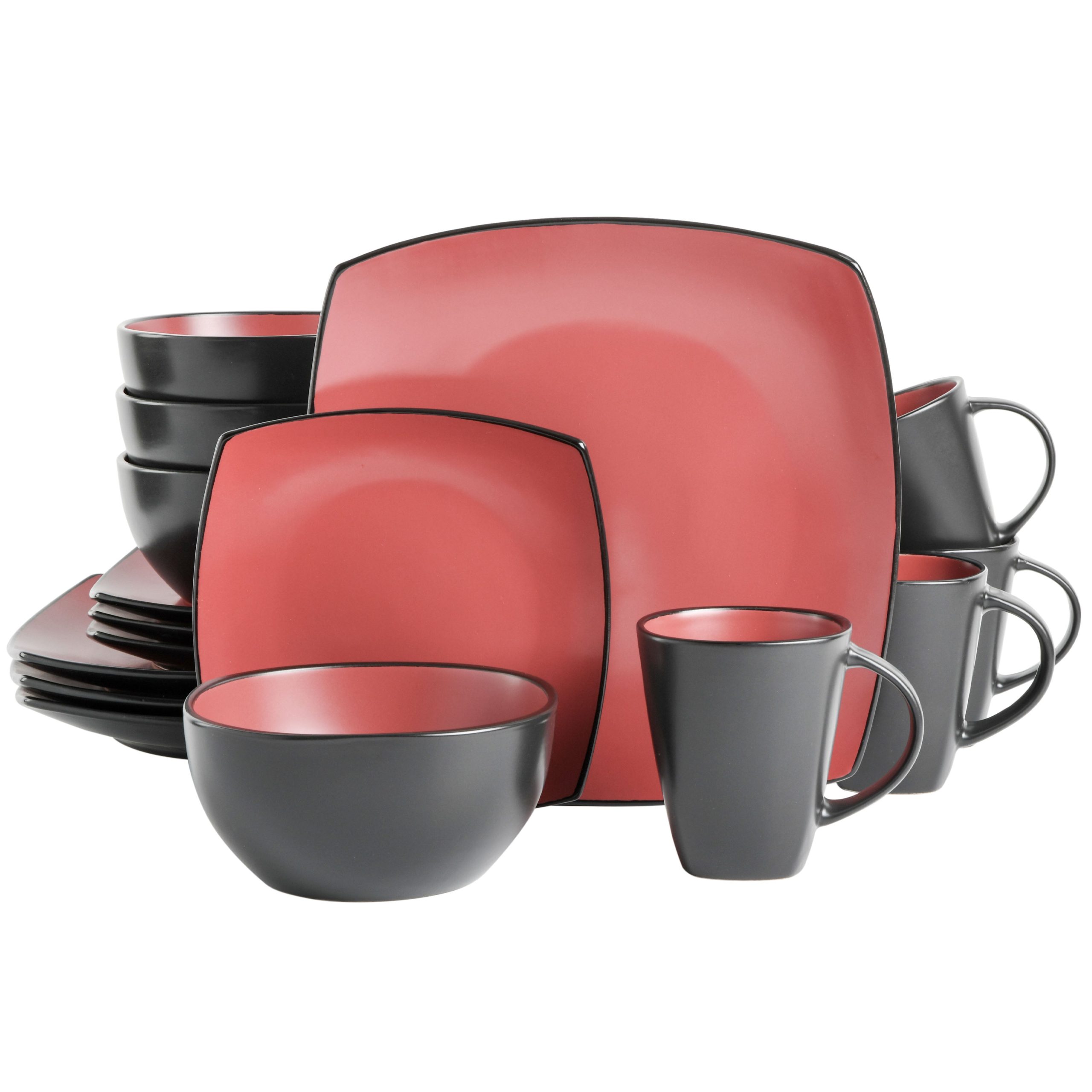 Gibson Elite Soho Lounge Square 16-Piece Stoneware Dinnerware Set - Image 15