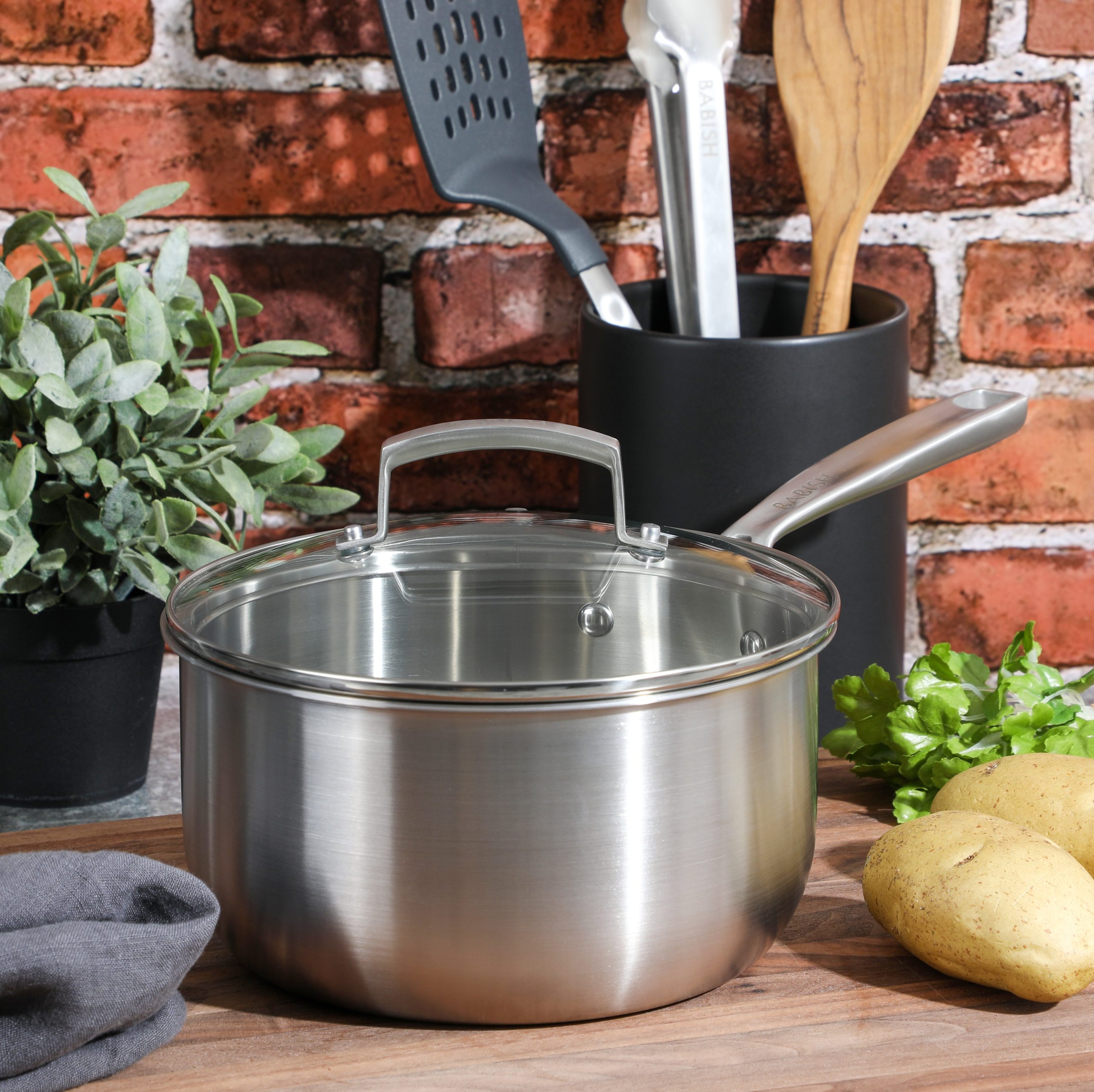 Babish Stainless Steel 3.5qt Triply Professional Grade Sauce Pan - Image 2
