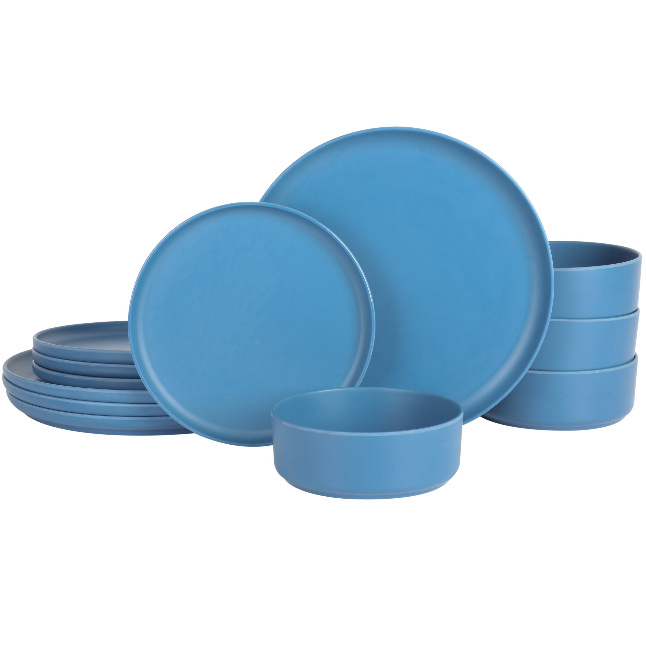 Gibson Home Canyon Crest 12-Piece Stackable Matte Melamine Dinnerware Set - Image 5