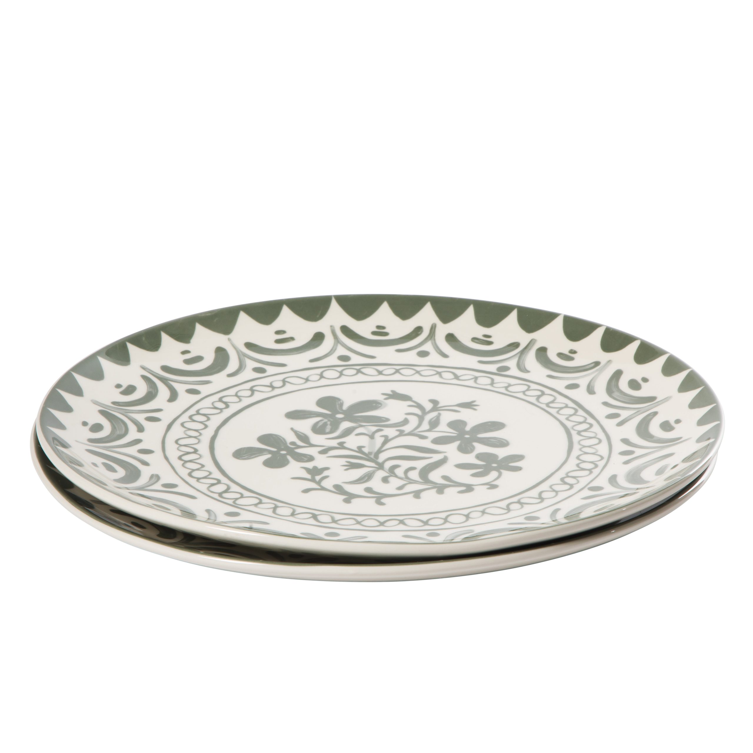Bloomhouse - 2-Time Oprah’s Favorite Things - Valencia Flor 2 Piece 13” Serving Platter Set, Stoneware Platters, Mediterranean Floral Decal Design, Microwave & Dishwasher Safe, Iris Blue - Image 11