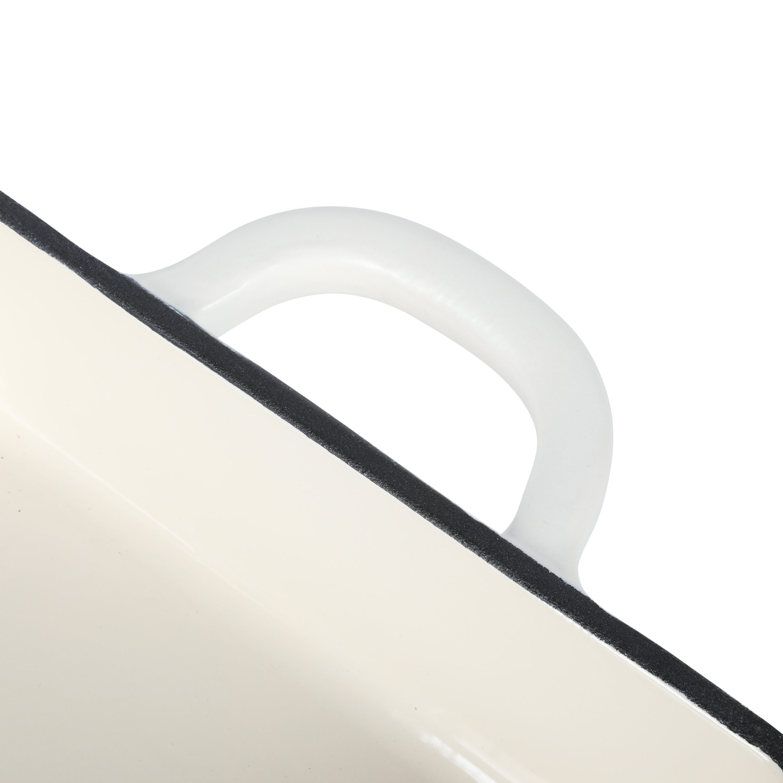 Crock-Pot Artisan 13" Enameled Cast Iron Lasagna Pan, Matte Linen White - Image 5