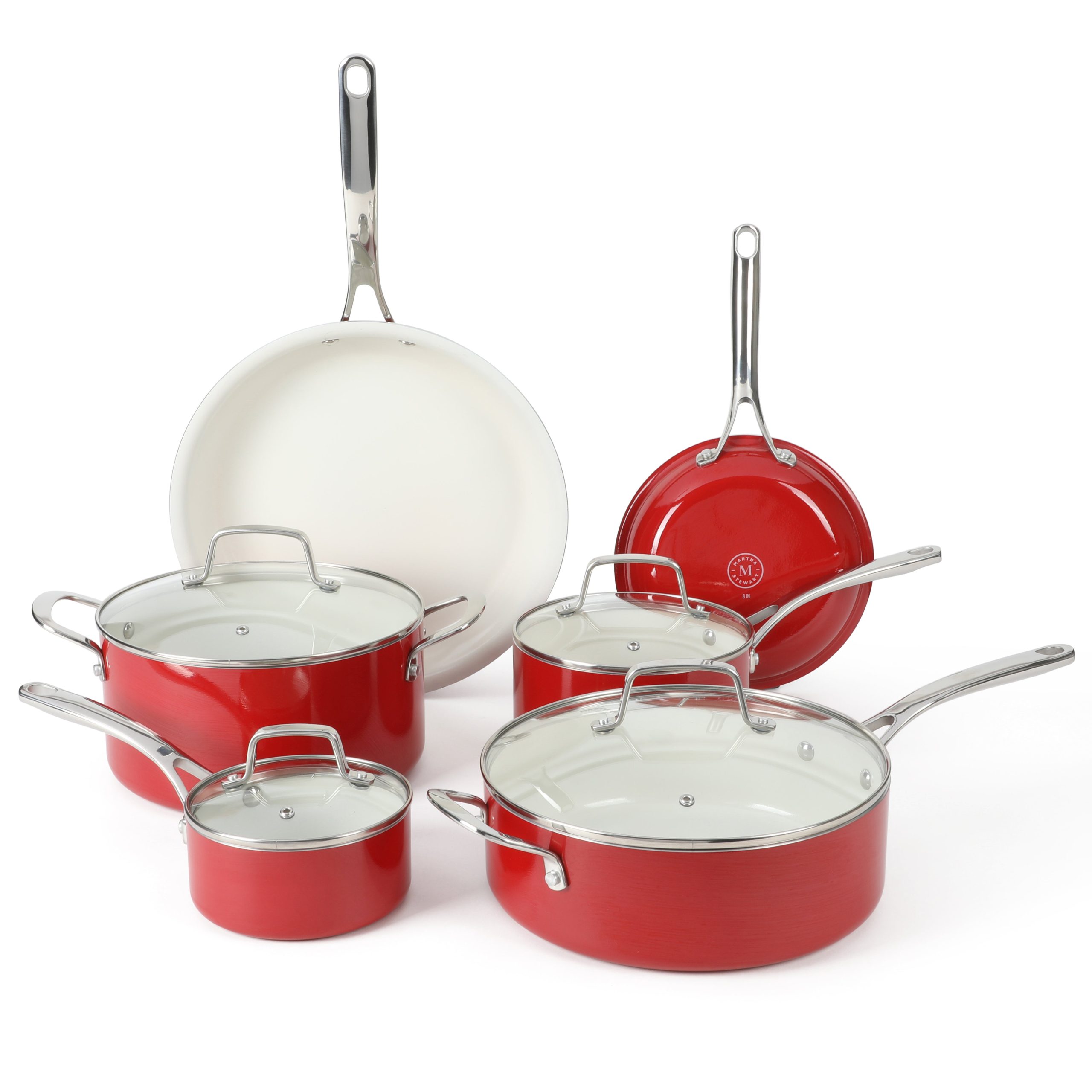 Martha Stewart Lockton 10-Piece Heavy Gauge Aluminum Cookware Set w/ Ceramic Non-Stick Interior - Image 2