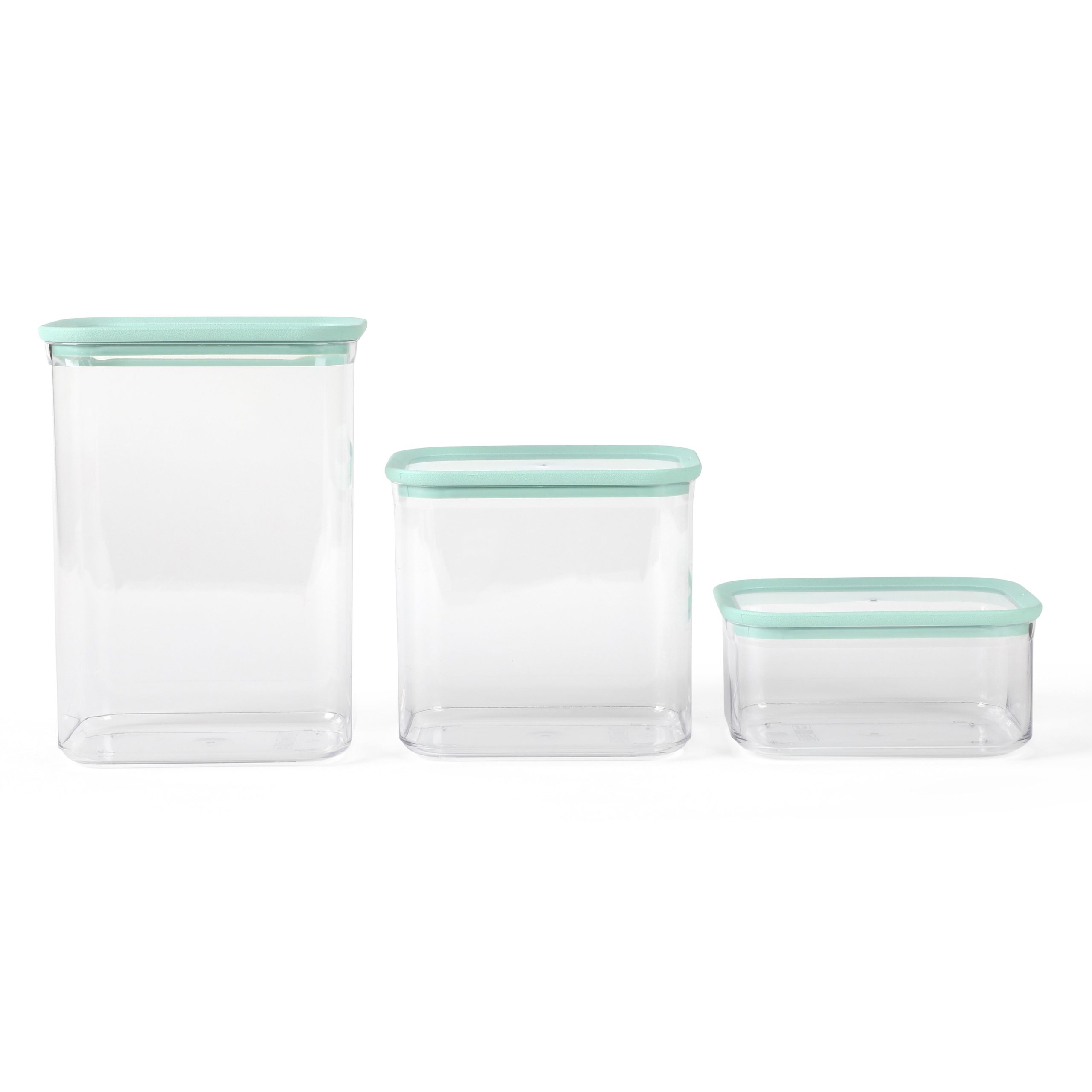 Martha Stewart Langstaff 6 Piece (92oz, 60oz, 26oz) Stackable Rectangular Container Set w/ Martha Blue Lids - Image 4