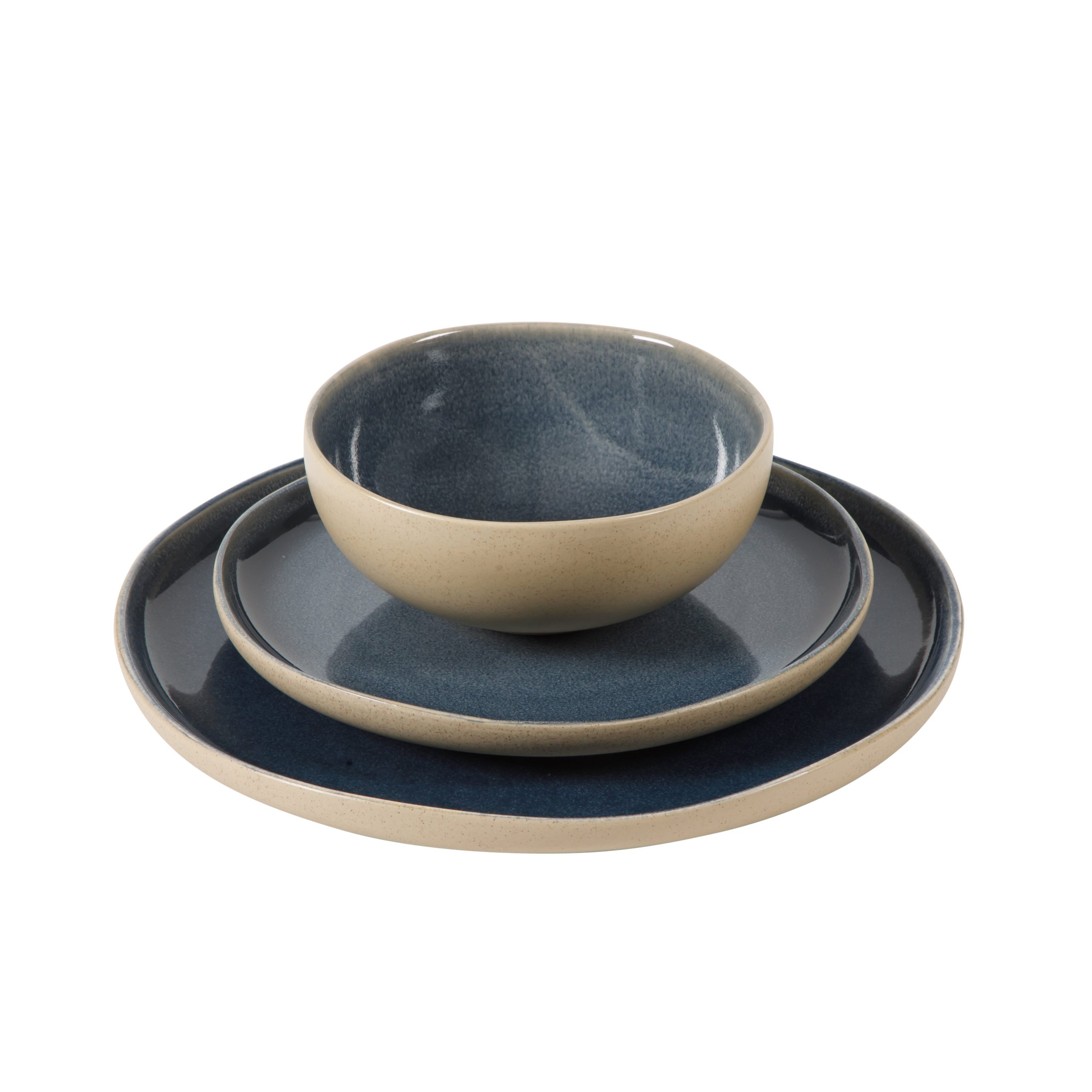 Gibson Elite Manila Bay 12-Piece Stoneware Dinnerware Set, Service for 4, Reactive Glaze Modern Artisan Plates, Bowls & Mugs, Round Design - Image 6