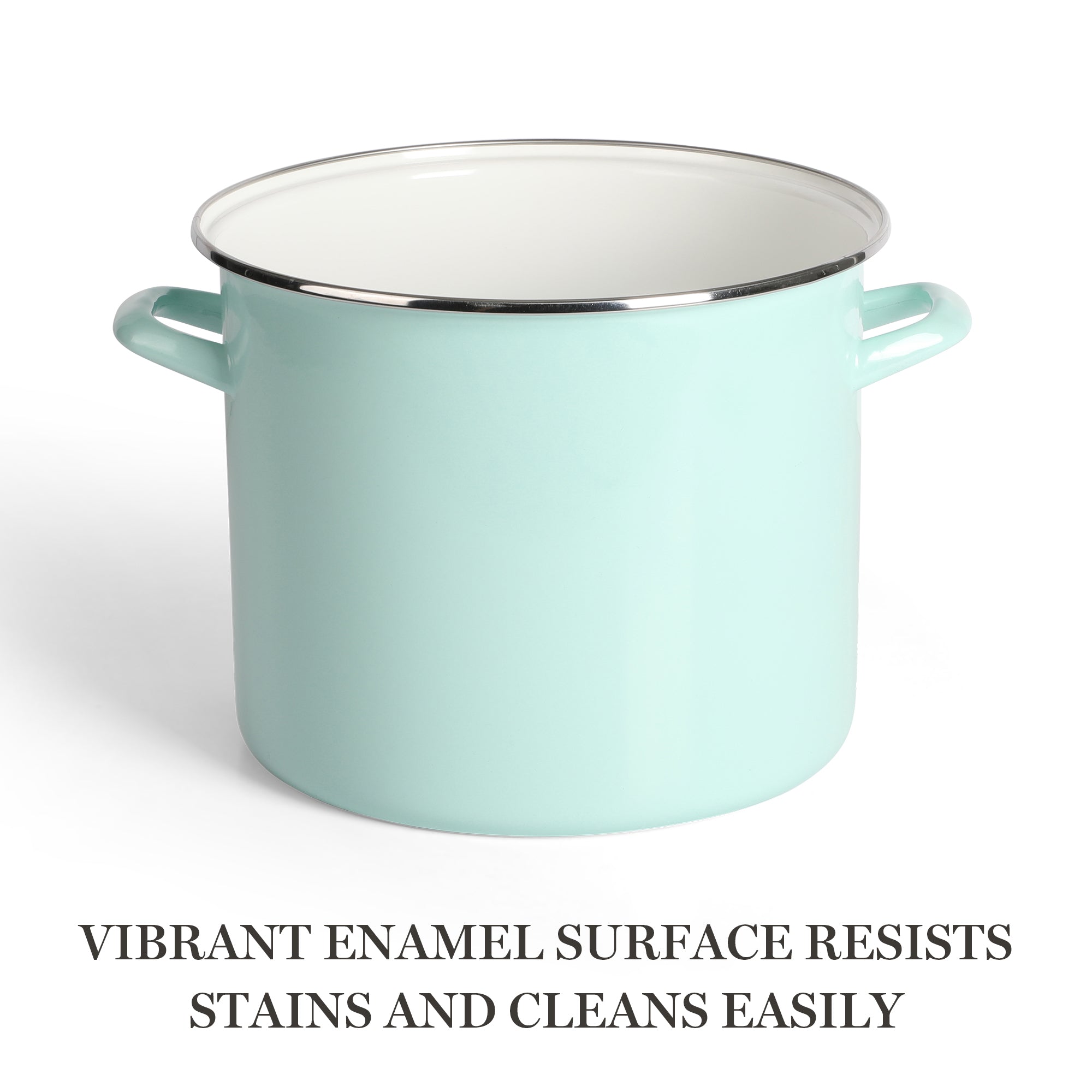 Martha Stewart Thayer Enamel on Steel 12-Quart Stock Pot w/ Glass Lid - Image 4