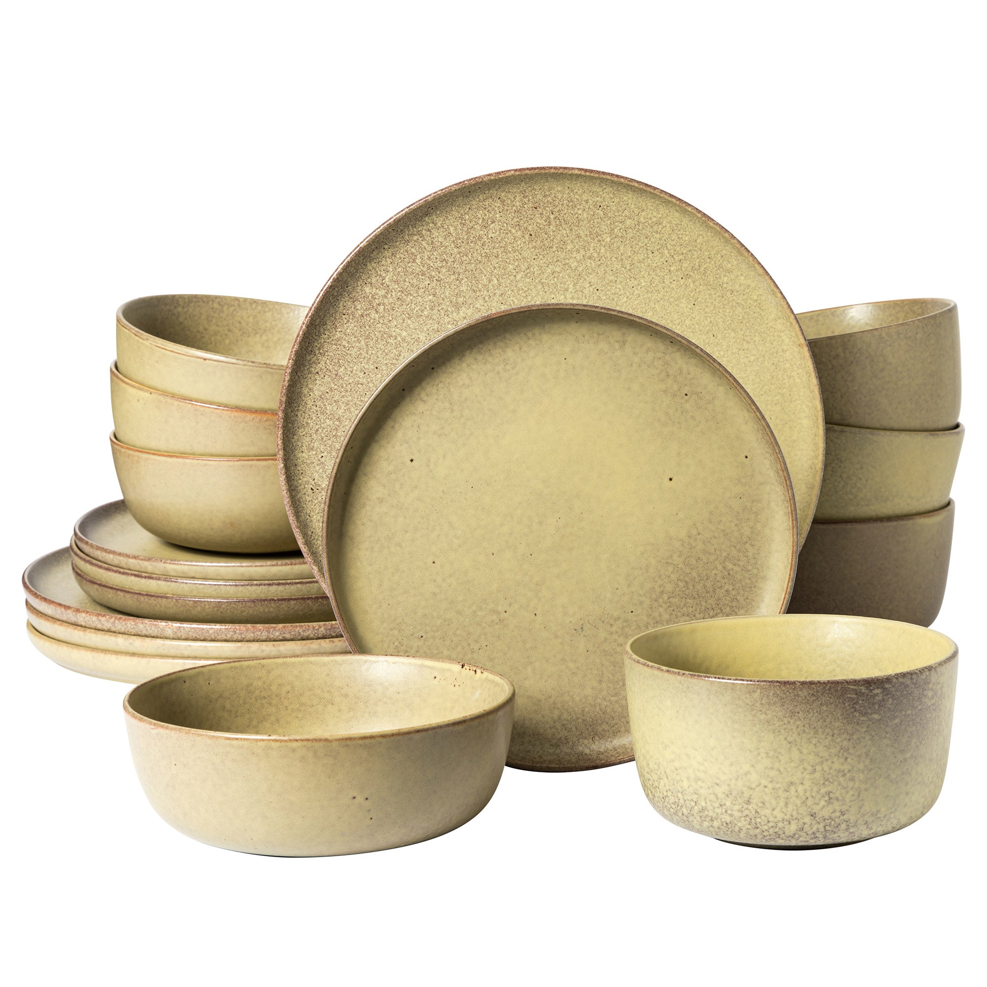 Gibson Elite James Street 16-Piece Reactive Stoneware Double Bowl Dinnerware Set - Image 8