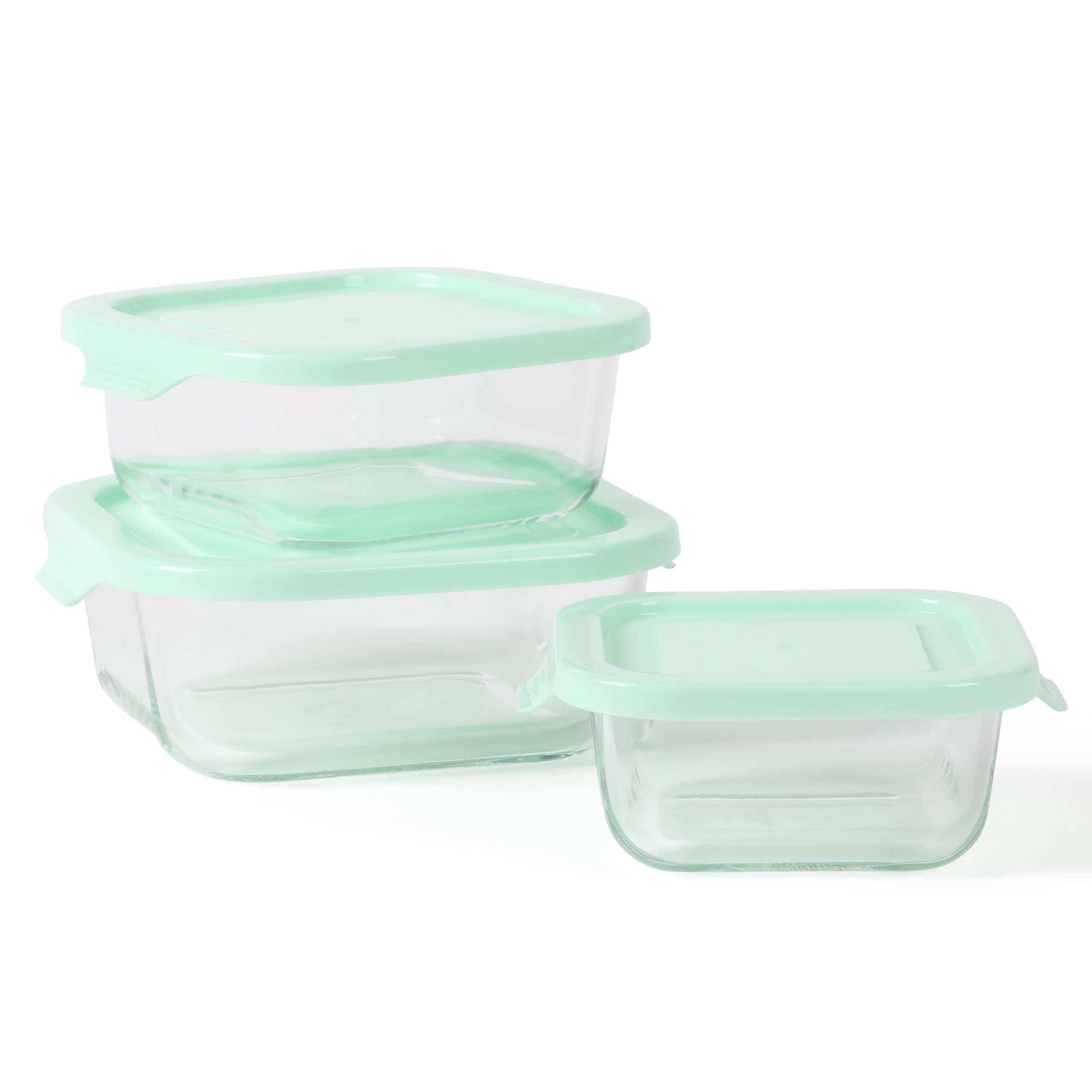 Martha Stewart Hadsell 6-Piece (27oz, 17.6oz, 10.8oz) Borosilicate Glass Square Storage Container Set w/ Lids - Image 4