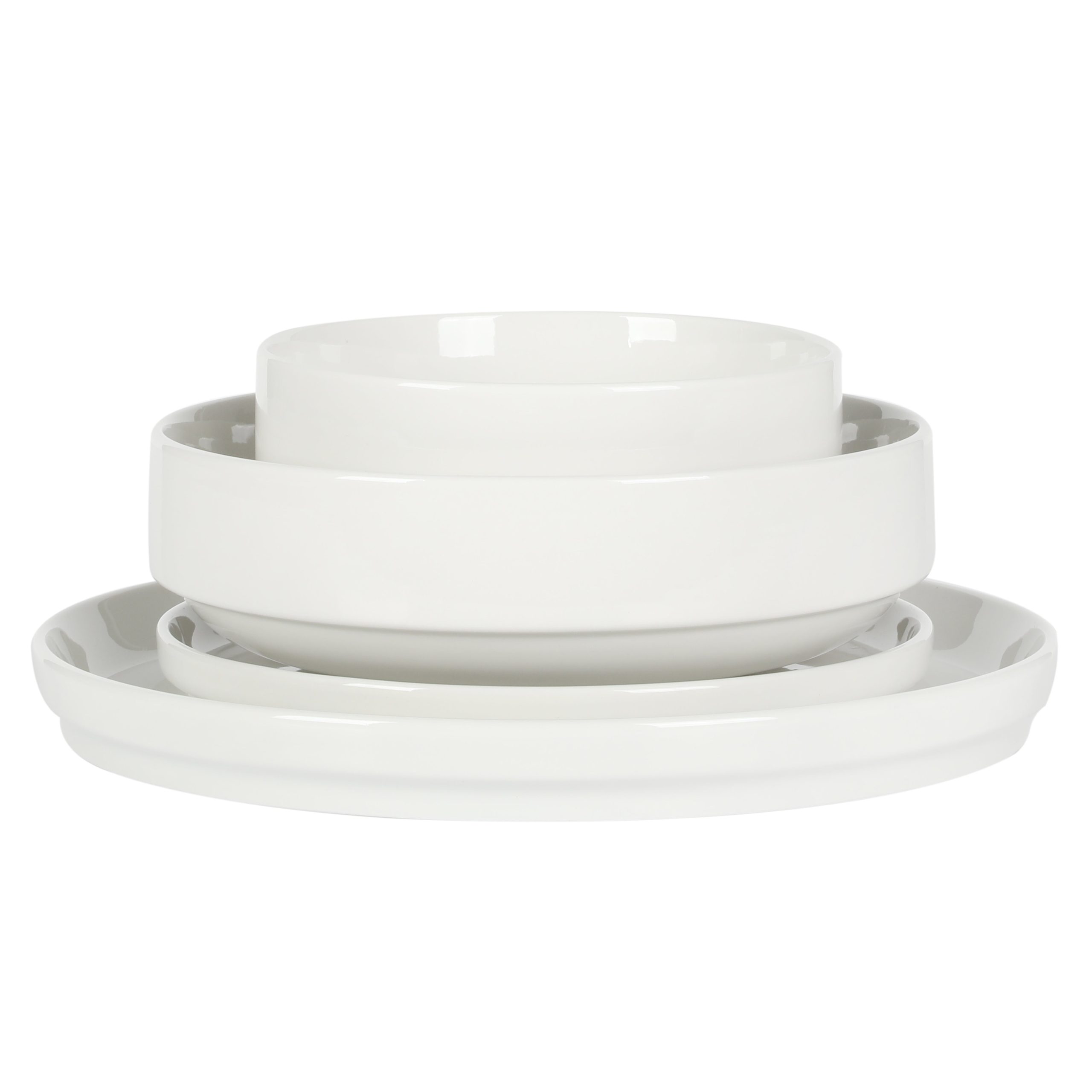 Gibson Home Rothernberg 16 Piece Stackable Porcelain Plates and Bowls Dinnerware Set - Image 7