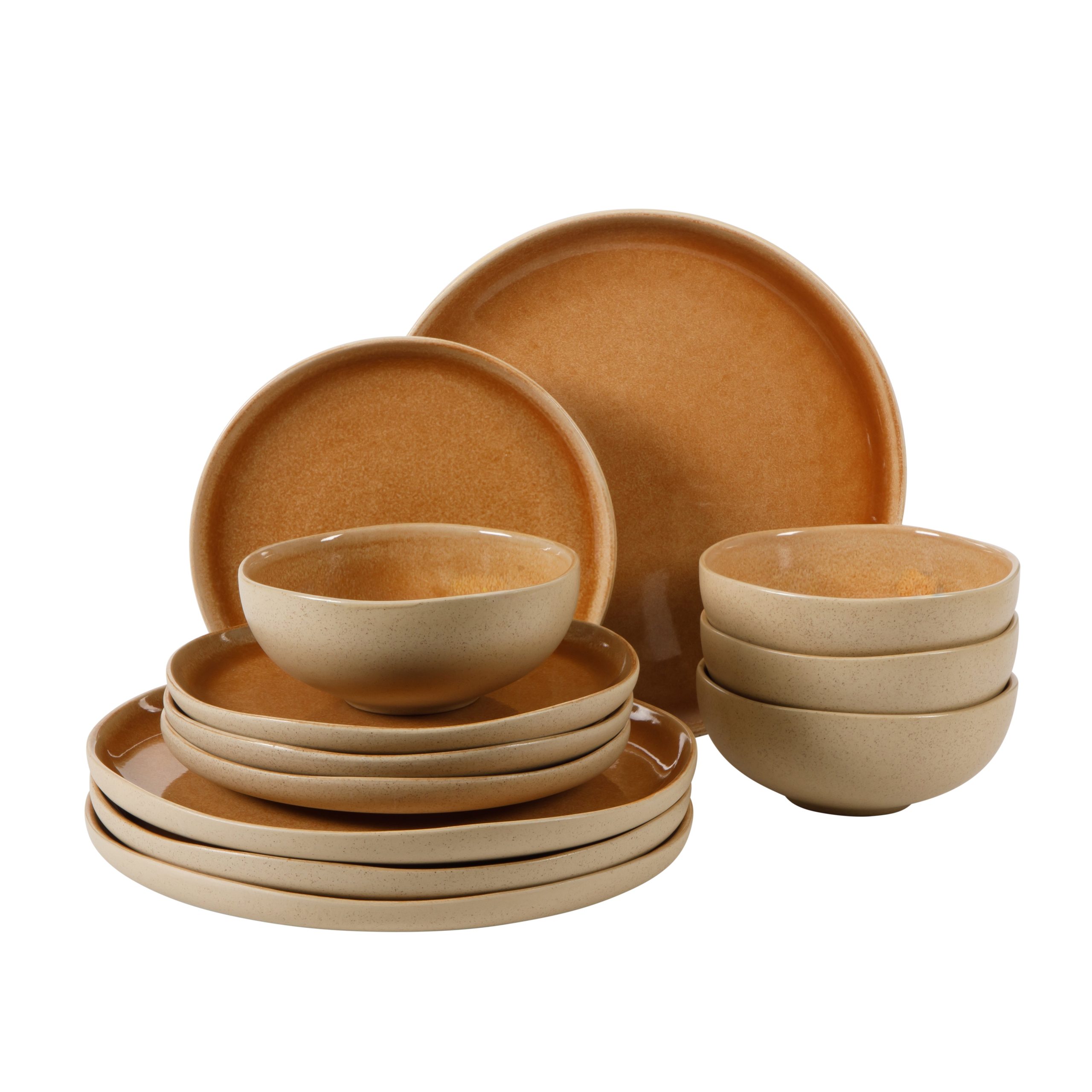 Gibson Elite Manila Bay 12-Piece Stoneware Dinnerware Set, Service for 4, Reactive Glaze Modern Artisan Plates, Bowls & Mugs, Round Design - Image 8