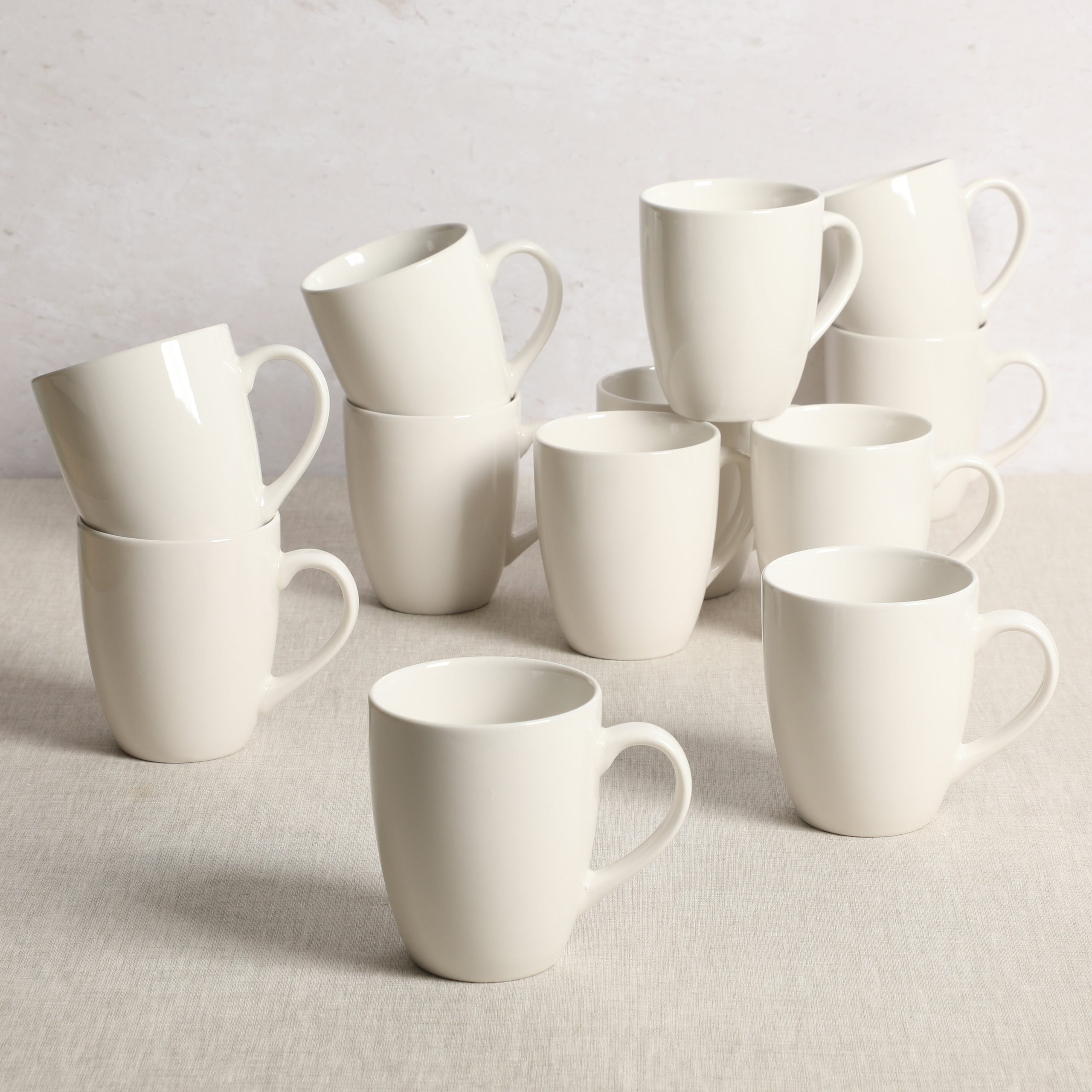 Gibson Home Great Essentials 12 Ounce Porcelain Coffee Mugs - Set of 12 - Cups for Latte, Hot Tea, Cappuccino, Mocha, Espresso, Cocoa - Image 2