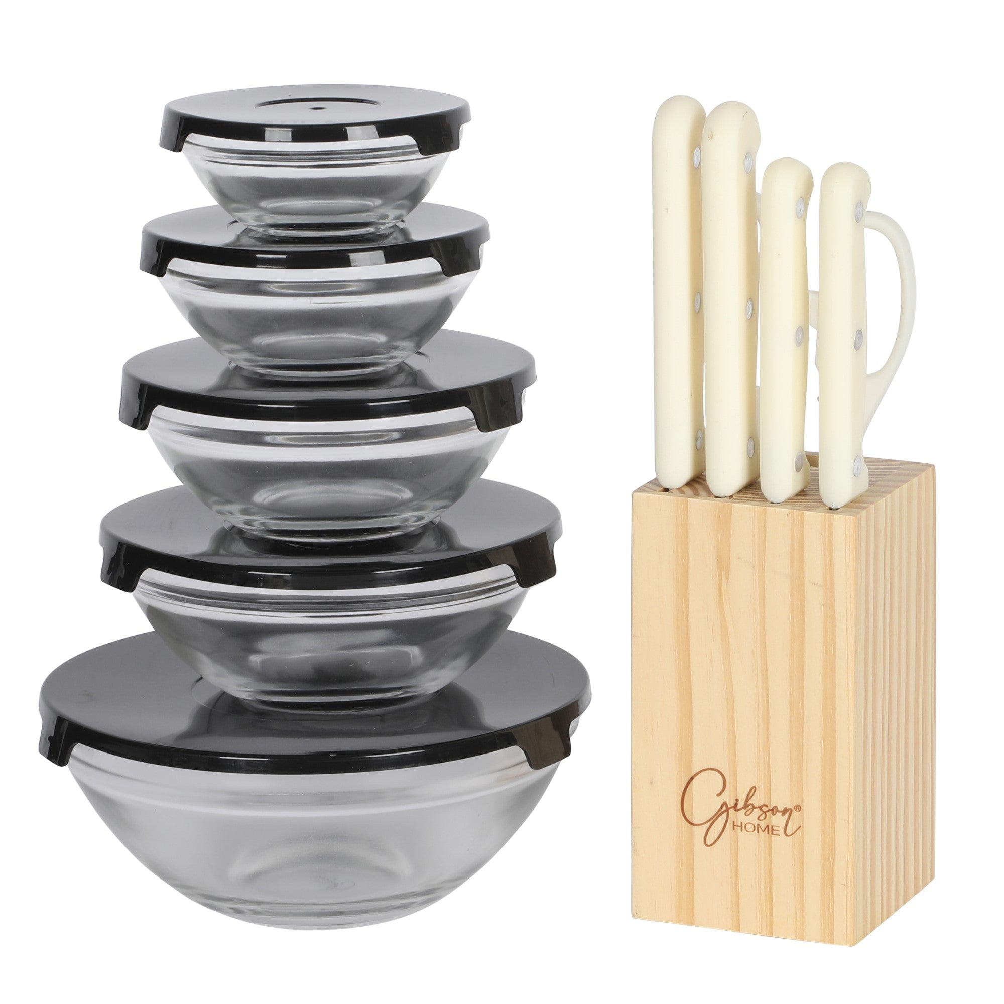 Gibson Home 74 Piece Kitchen in a Box Pots and Pans Cookware, Plates and Bowls Dinnerware, Cutlery Knife Block, Flatware Utensils, Kitchen Tools & Gadgets, Kitchen Storage, Glasses Set - Image 3
