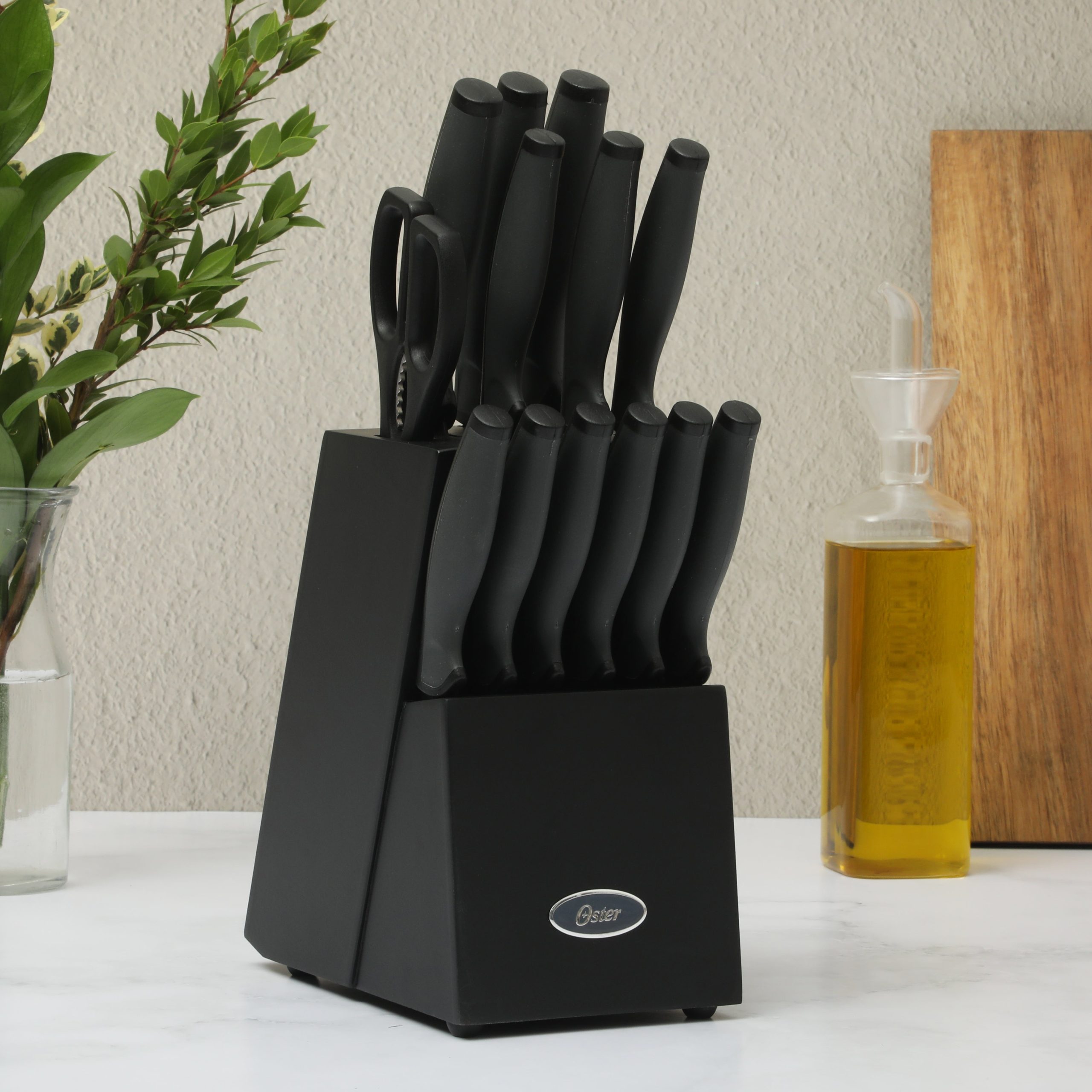 Oster Slicecraft 14 Piece High Carbon Stainless Steel Knife Block Cutlery Set - Image 2
