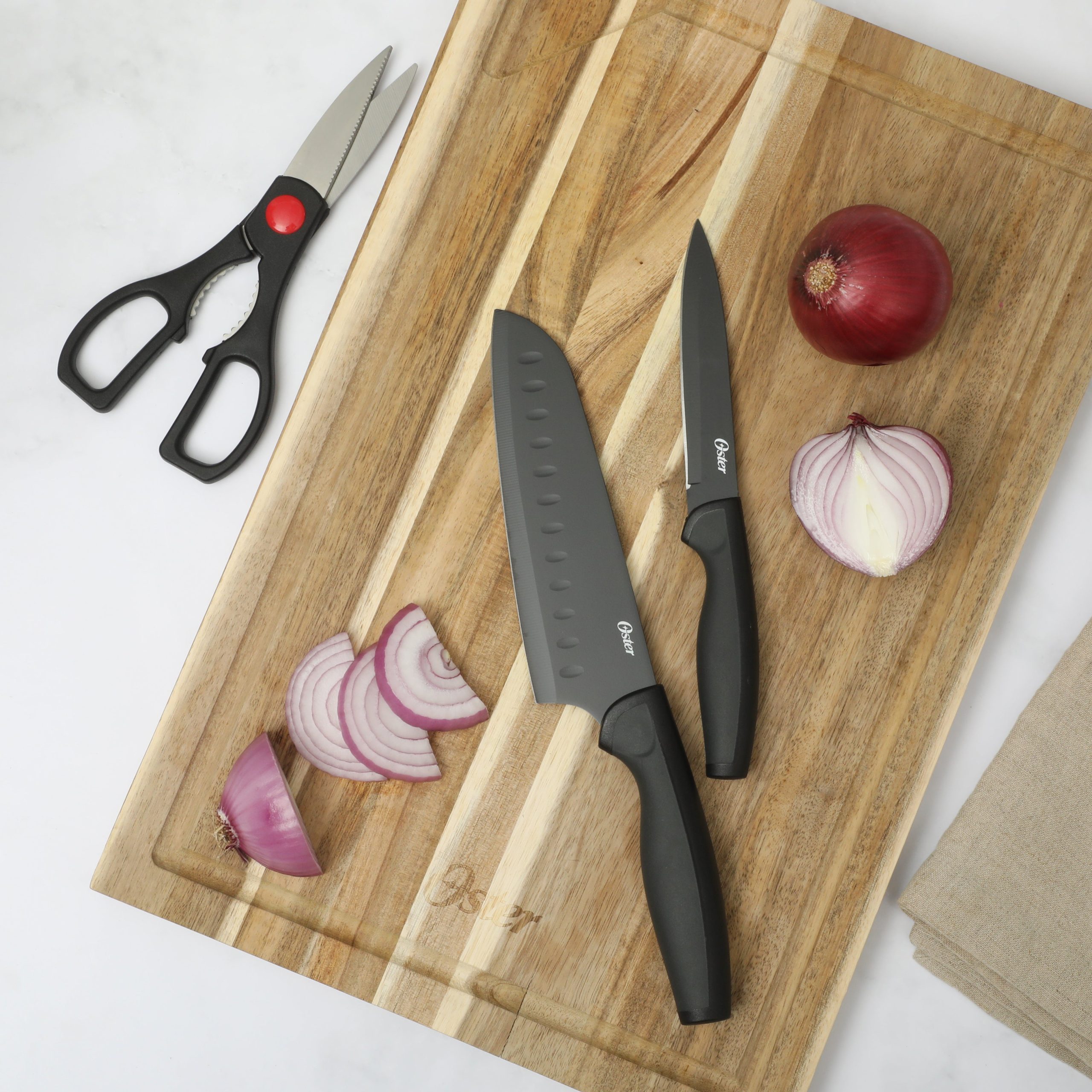 Oster Slicecraft 14 Piece High Carbon Stainless Steel Knife Block Cutlery Set - Image 3