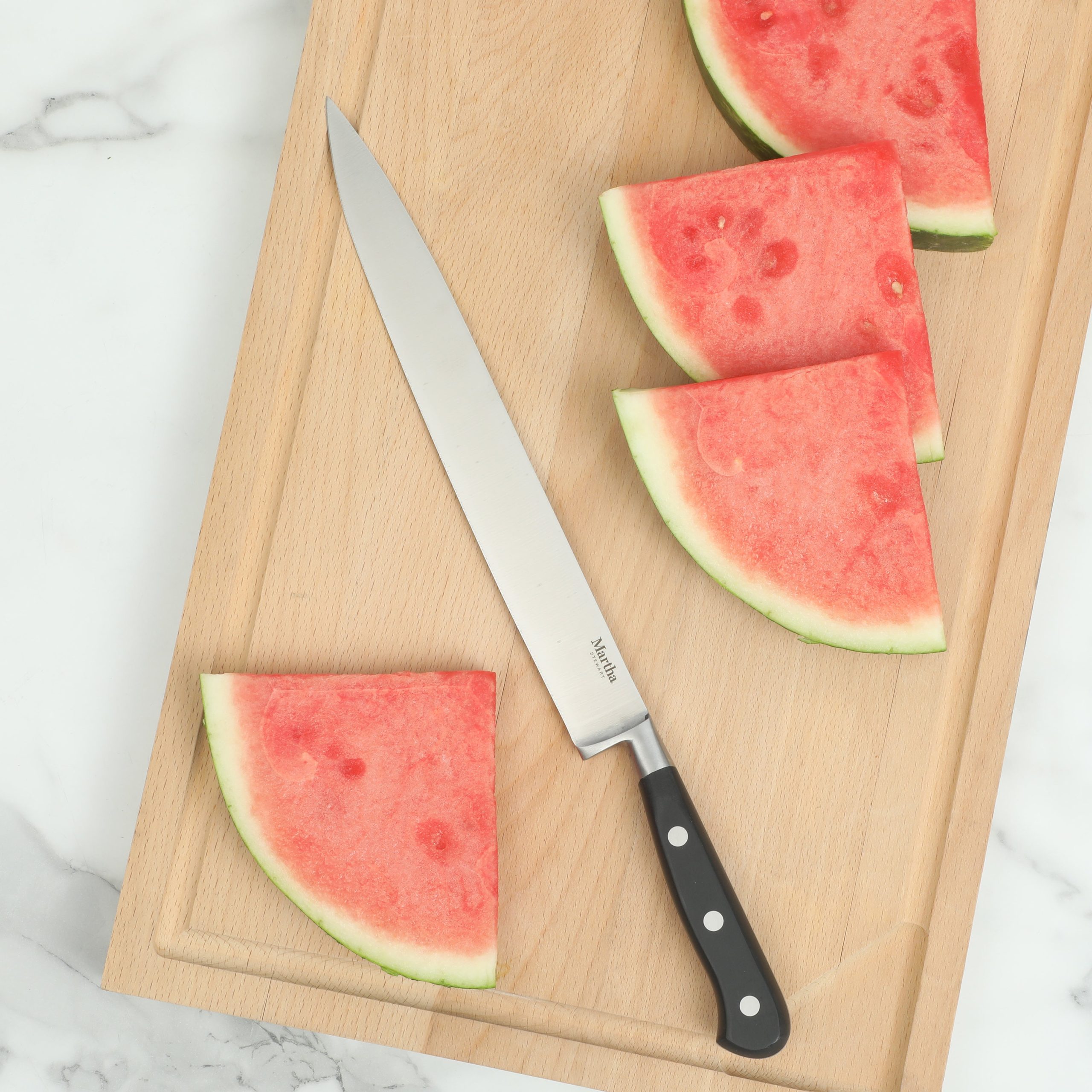 Martha Stewart Carverton 10" Slicer Knife, High Carbon Stainless Steel Kitchen Knive W/ Black Triple Rivet Handle - Image 7