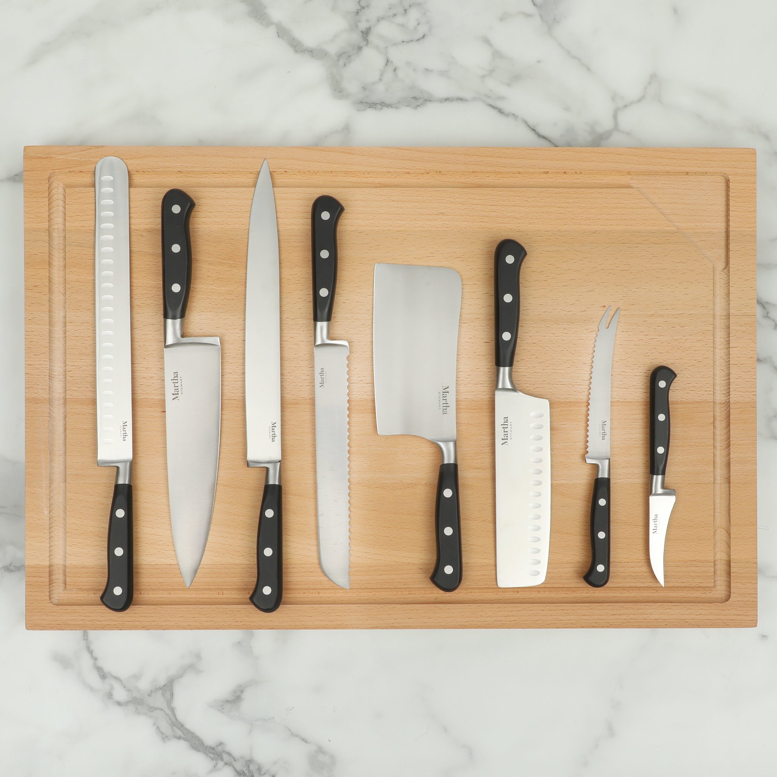 Martha Stewart Carverton 10" Slicer Knife, High Carbon Stainless Steel Kitchen Knive W/ Black Triple Rivet Handle - Image 8