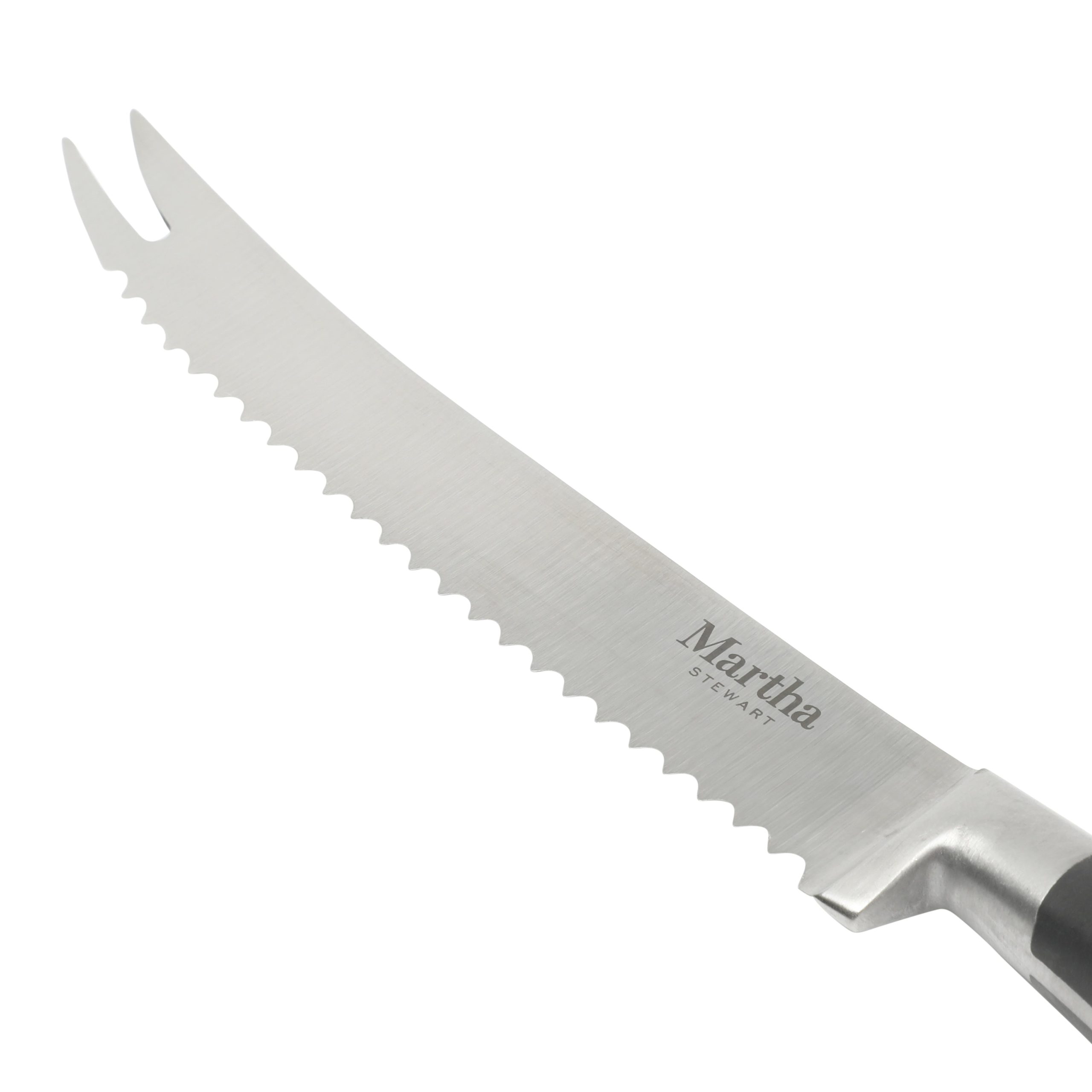 Martha Stewart Carverton 2 Piece Set 5" Tomato Knife and 3" Bird's Beak Knife Set, Bread Carbon Stainless Steel Kitchen Knive W/ Black Triple Rivet Handle - Image 7