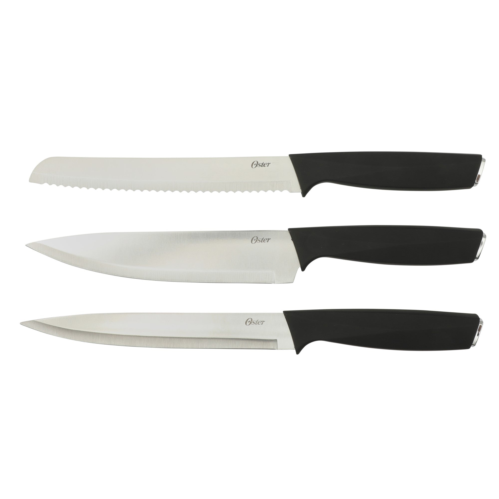 Oster Brixen 13 Piece High Carbon Stainless Steel Kitchen Cutlery Knife Block Set W/ Black Wood Block - Image 3