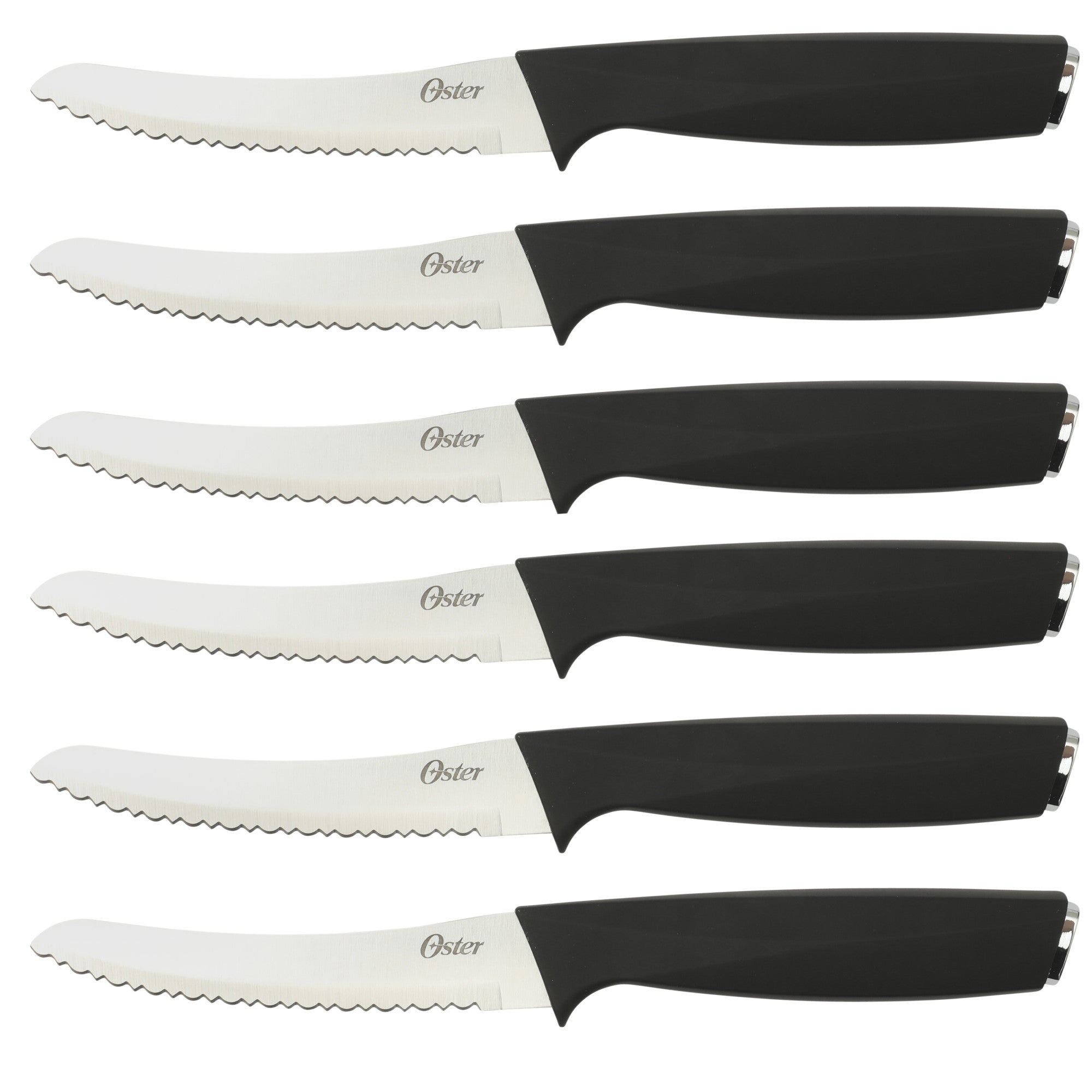 Oster Brixen 13 Piece High Carbon Stainless Steel Kitchen Cutlery Knife Block Set W/ Black Wood Block - Image 6