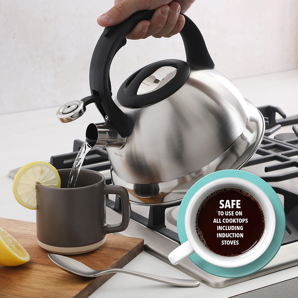 Mr. Coffee Hartbay 2.4 Quart Large Stainless Steel Whistling Tea Kettle - Image 4