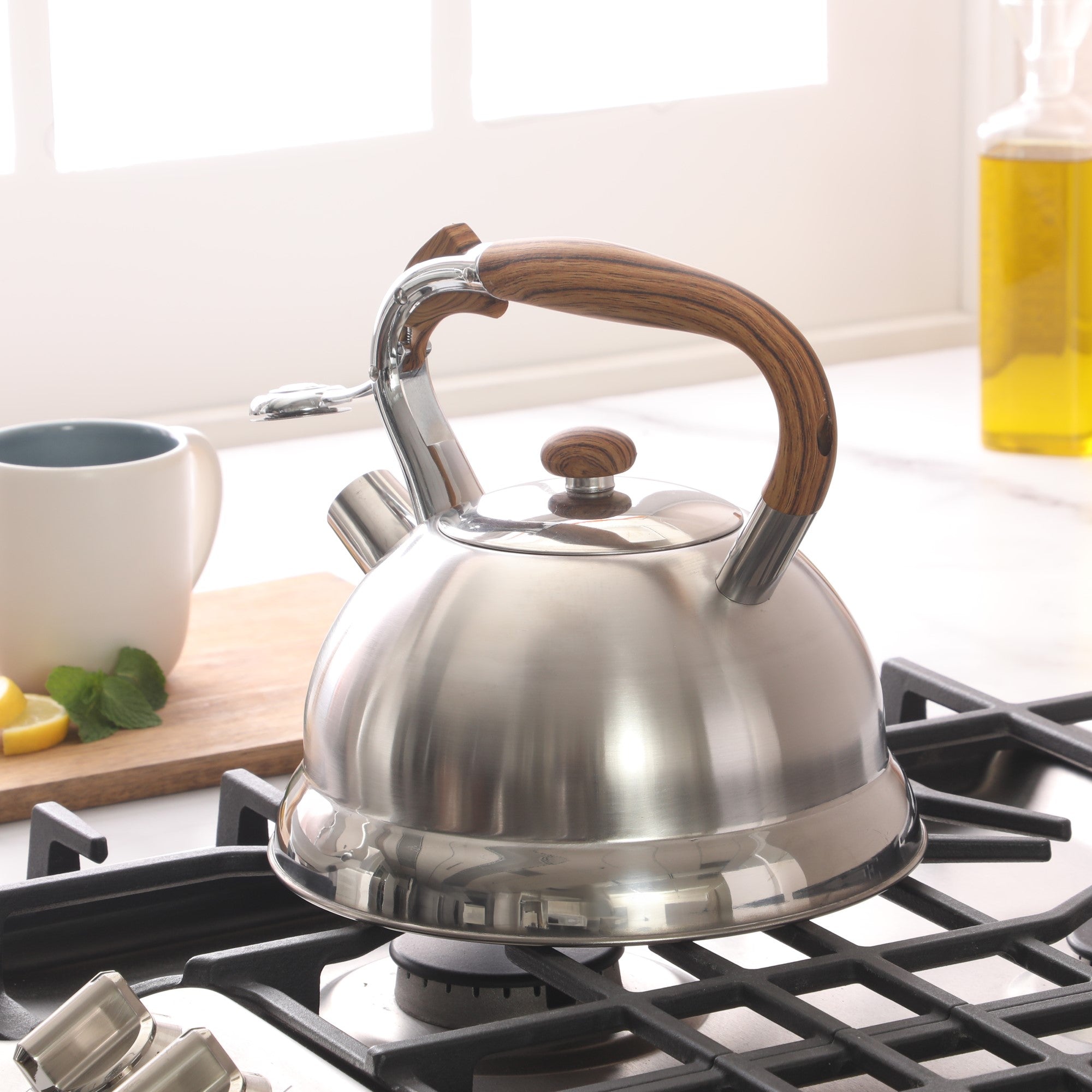 Mr. Coffee Woodmont 2-Quart Stainless Steel Tea Kettle w/ Wood Handle - Image 8