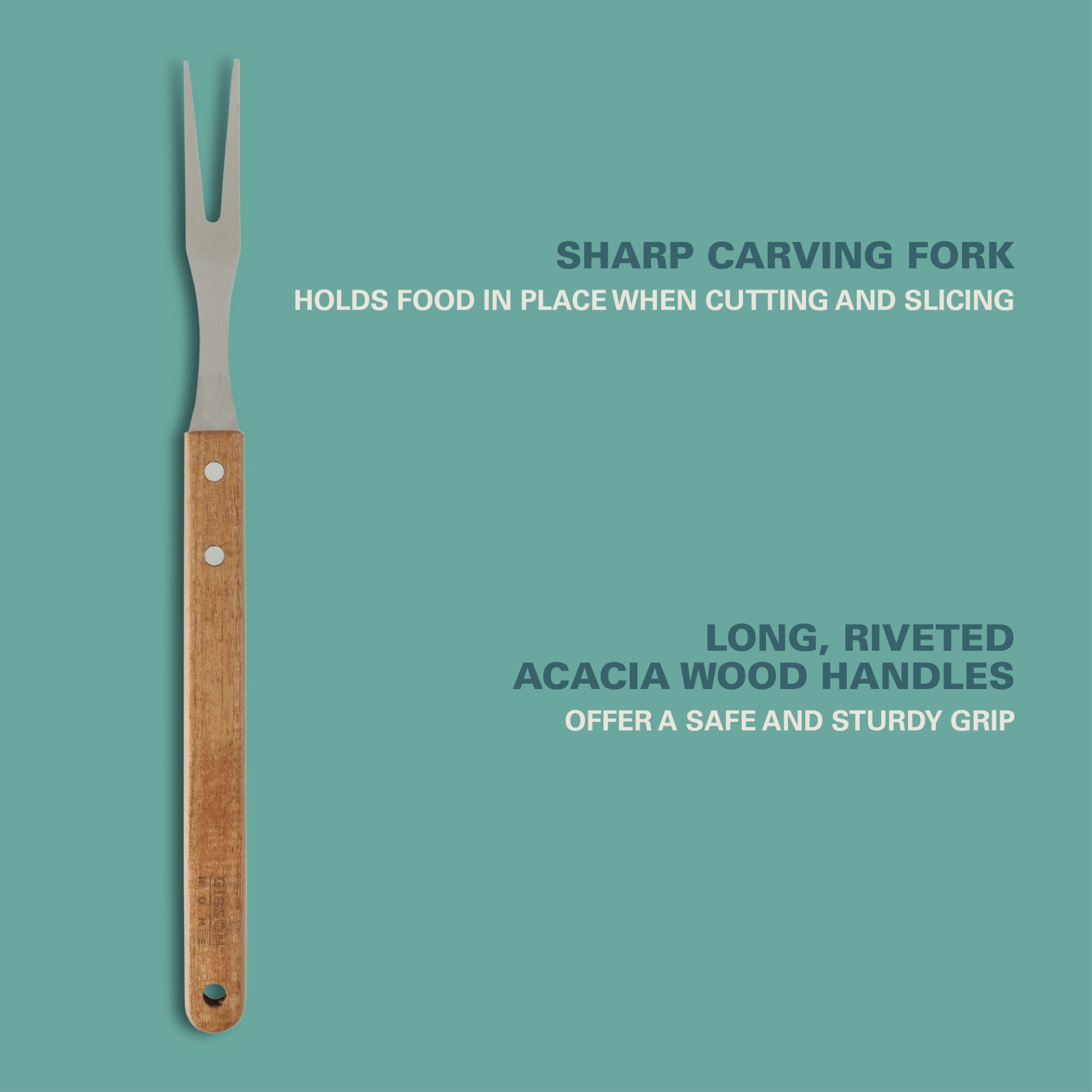 Gibson Home Barbeque Pro 8 Piece BBQ Tools W/ Acacia Wood Handles and Aluminum Storage Box - Image 7
