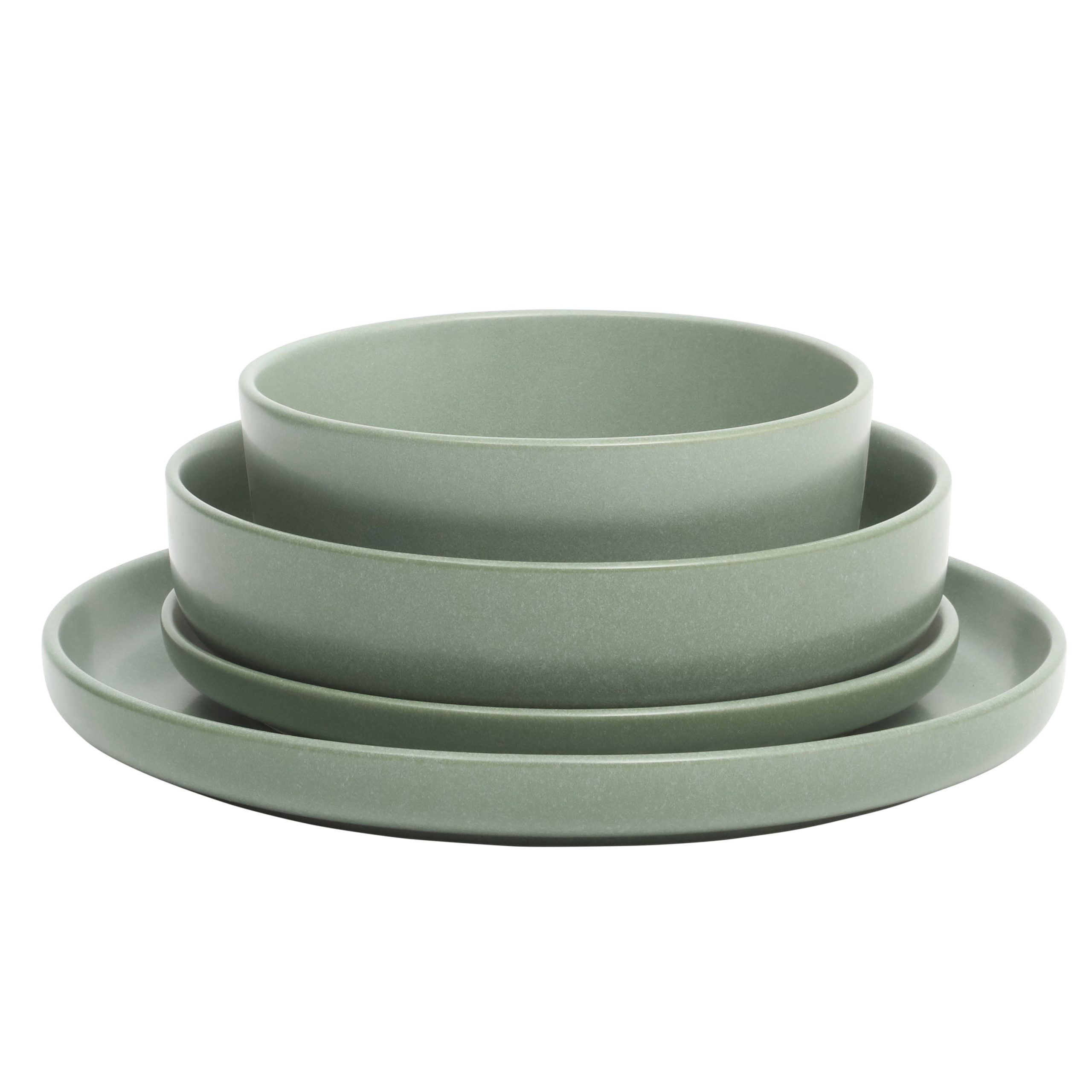 Gibson Elite Pasco 16 Piece (Service for 4) Plates and Bowls Double Bowl Reactive Glaze Dishes Stoneware Ceramic Dinnerware Set - Image 8
