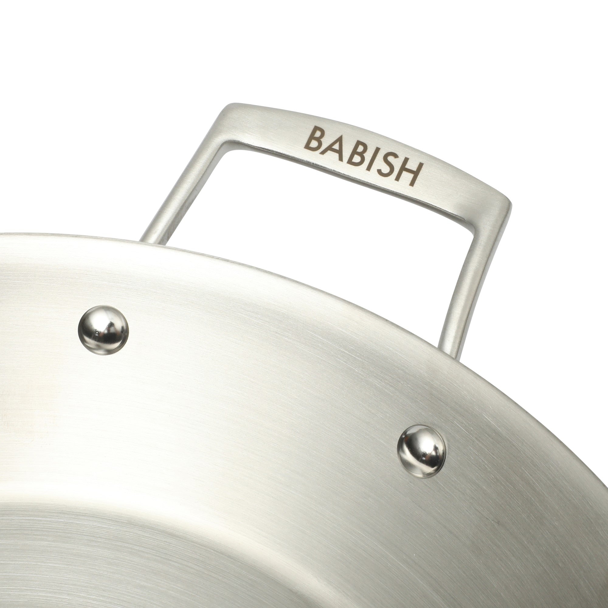 Babish 13 Inch Tri-Ply Stainless Steel Paella Pan, Large Skillet, Griddle, Frying Pan - Induction Safe - Image 3