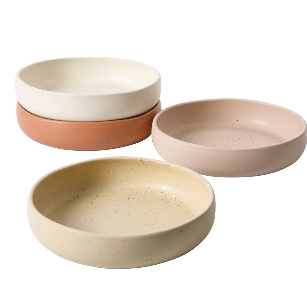 Bloomhouse Corsica Clay 16 Piece Double Bowl Stoneware Reactive Glaze Dinnerware Set - Image 12