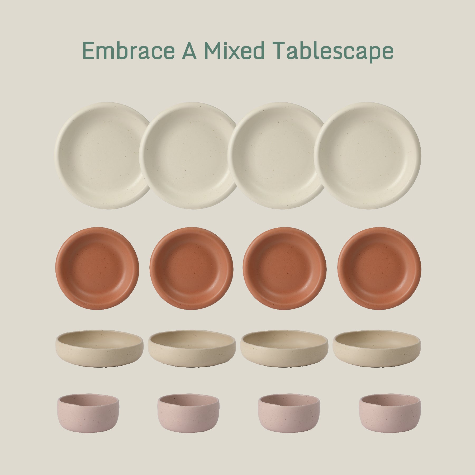 Bloomhouse Corsica Clay 16 Piece Double Bowl Stoneware Reactive Glaze Dinnerware Set - Image 6