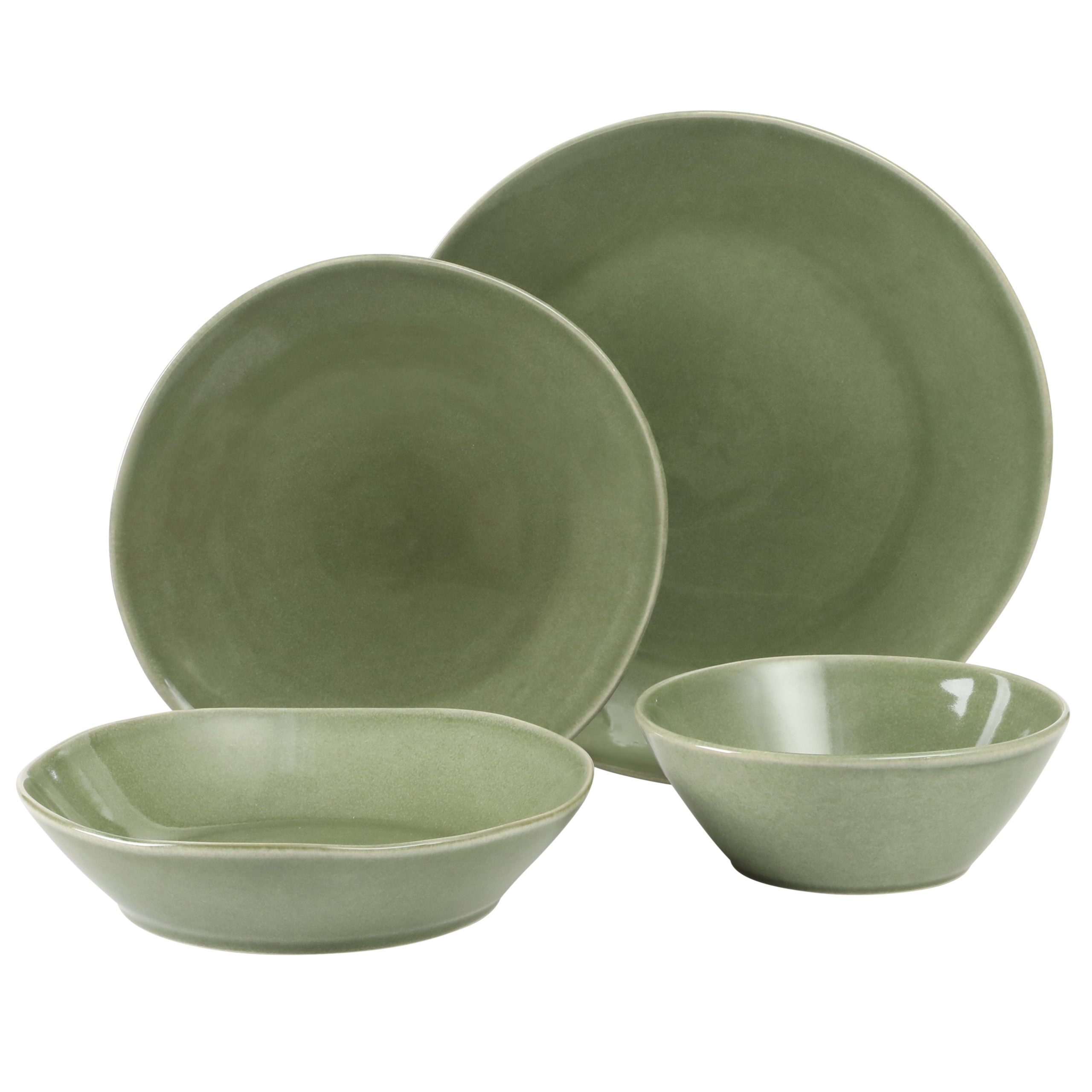 Bloomhouse Montecito Breeze 16 Piece (Service for 4) Double Plates and Bowls Stoneware Reactive Glaze Dinnerware Set - Image 11