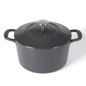Martha Stewart Gatwick 4 Quart Enamel Cast Iron Dutch Oven - Grey