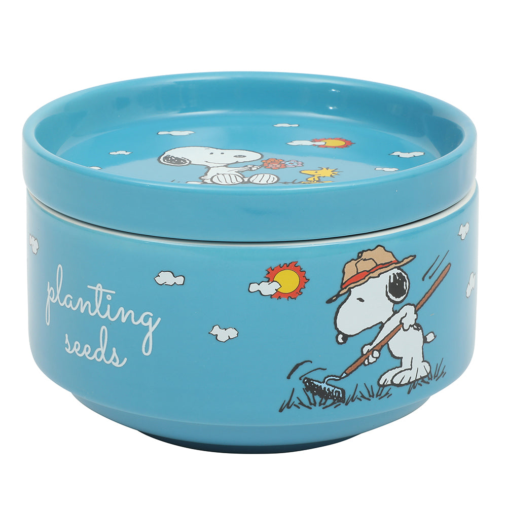 Peanuts Snoopy 6 Pack Stackable 5.5" Decorated Stoneware Bowl Set W/ Plate - Image 2