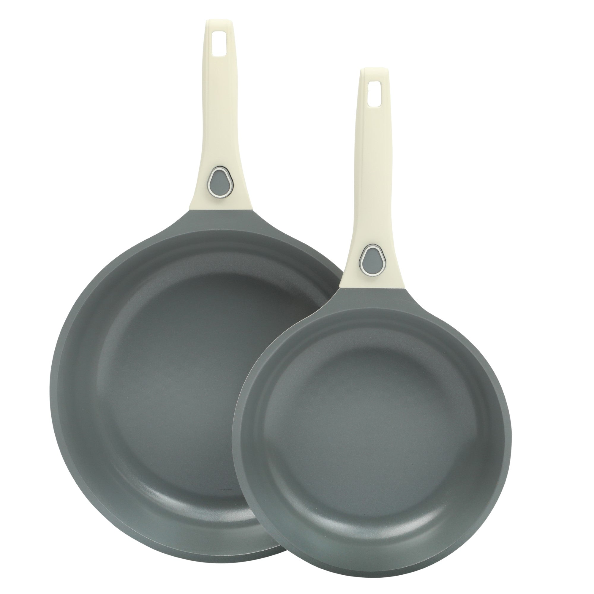 Sur La Table Kitchen Essentias Craft Studio Cast Aluminum Detachable Handle 8 and 10 Inch Fry Pan Set With PFA Free Premium Ceramic Non Stick Removable Handle Skillet Set - Induction Safe -Eggshell White - Image 2
