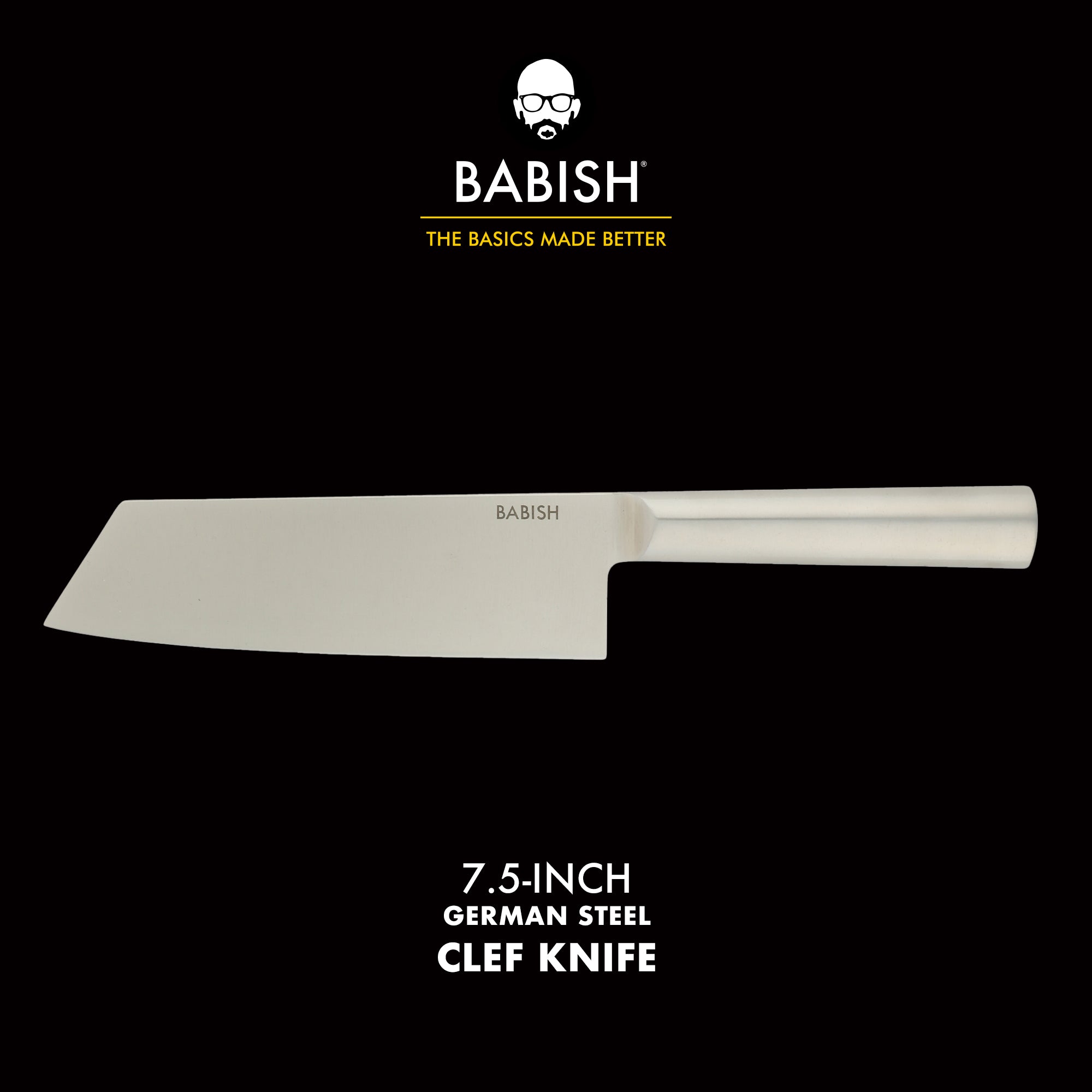 Babish 7.5-Inch Clef Knife – High-Carbon 1.4116 German Steel Kitchen Knife, Chef & Cleaver Hybrid for Chopping, Slicing & Prep, Full-Tang, Razor Sharp, Ergonomic Design - Image 2