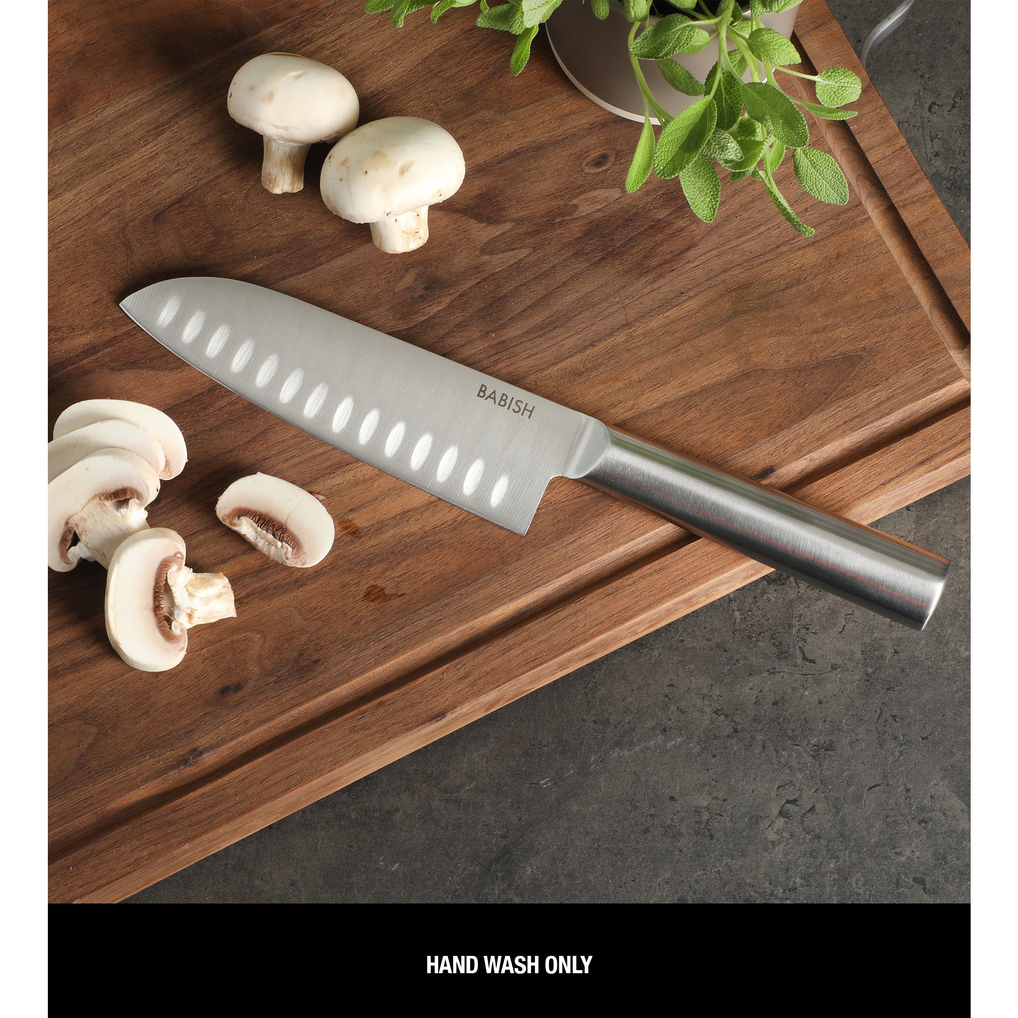 Babish 6.5-Inch Santoku Knife – High-Carbon 1.4116 German Steel Kitchen Knife, Full-Tang Razor Sharp Blade for Chopping, Slicing, Dicing & Precision Prep - Image 4