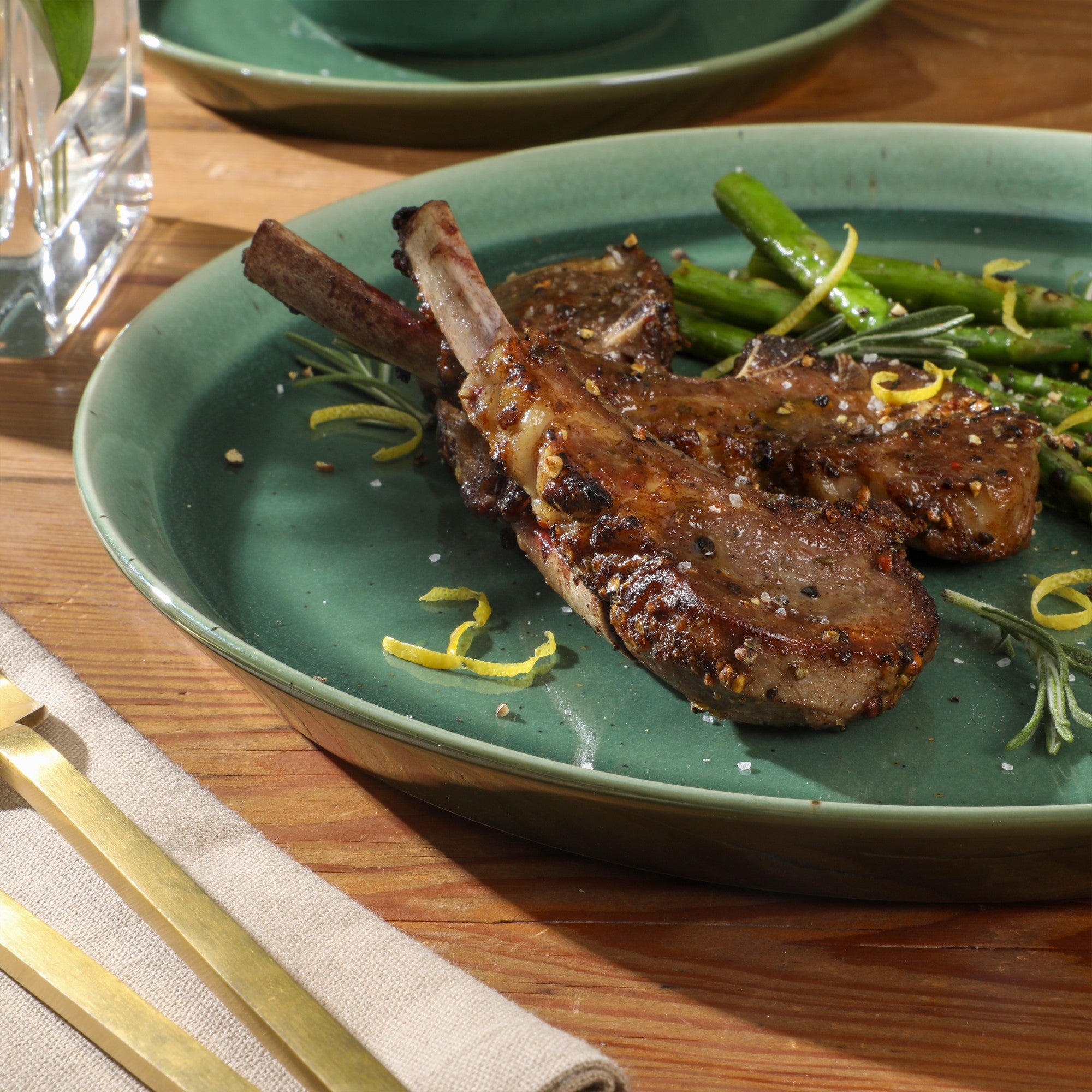 Gibson Elite 12 Piece (Service for 4) Fern Canyon Plates and Bowls Reactive Glaze Modern Coupe Round Dishes Stoneware Ceramic Dinnerware Set - Glossy Green - Image 13