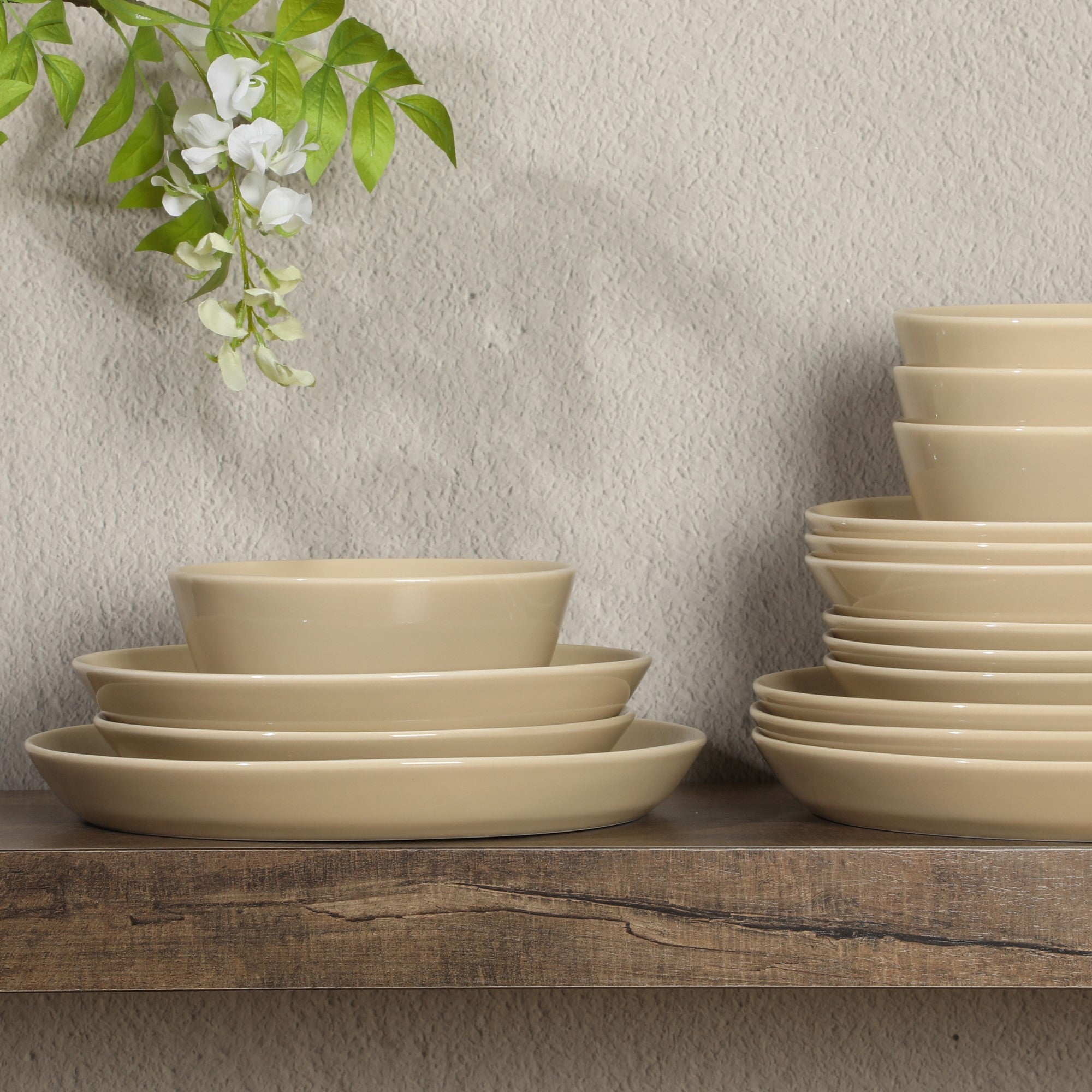 Gibson Home Summer Shades 16 Piece Plates and Bowls Dishes Service for 4 Porcelain Dinnerware Set - Image 13
