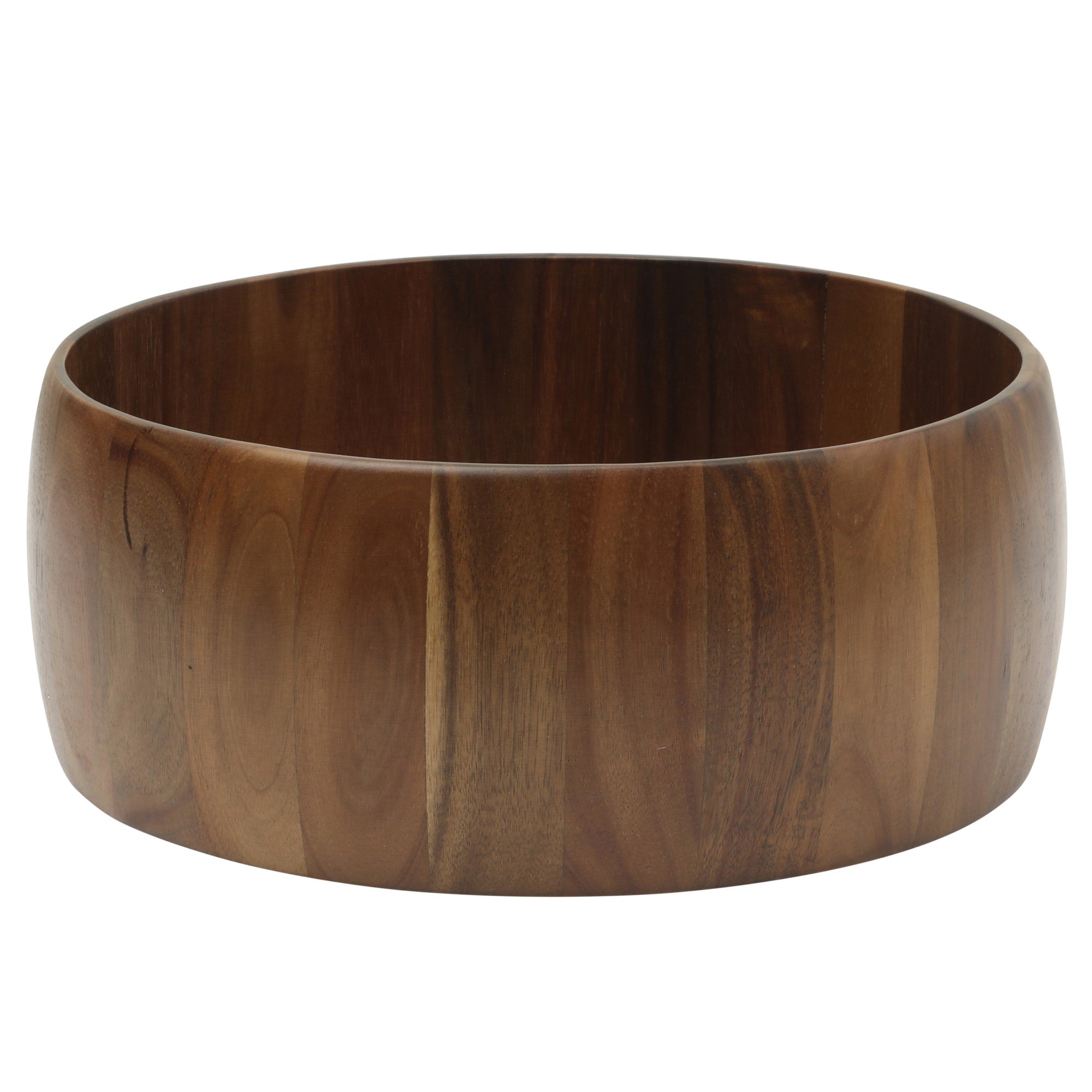 Gibson Home Laurelton 3 Piece Large 13" Acacia Wood Salad Serving Bowl Set w/ 2 Serving Tools - Image 2
