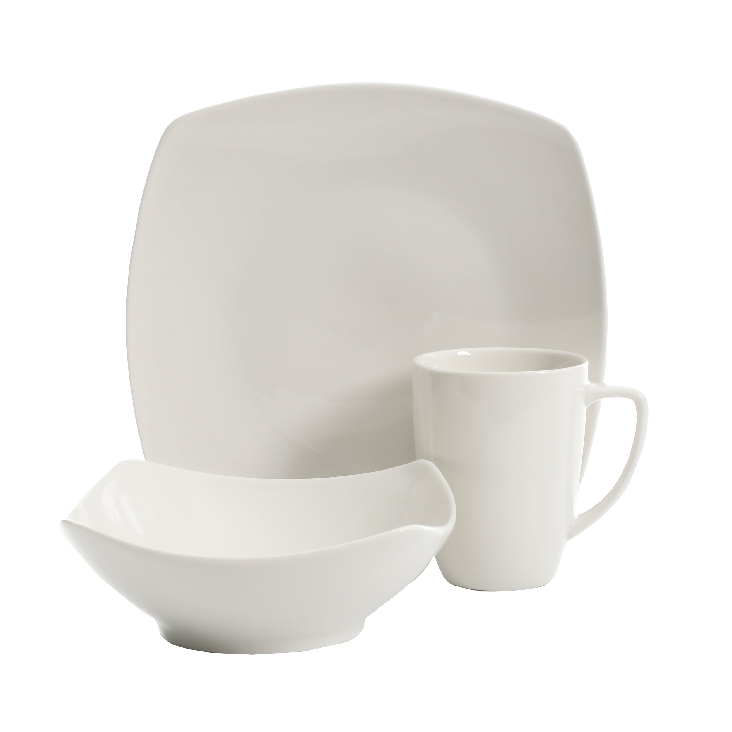 Gibson Home Zen Buffet (Service for 8) 24 Piece Plates and Bowls Porcelain Solid Color Dishes Ceramic Dinnerware Set - White - Image 8