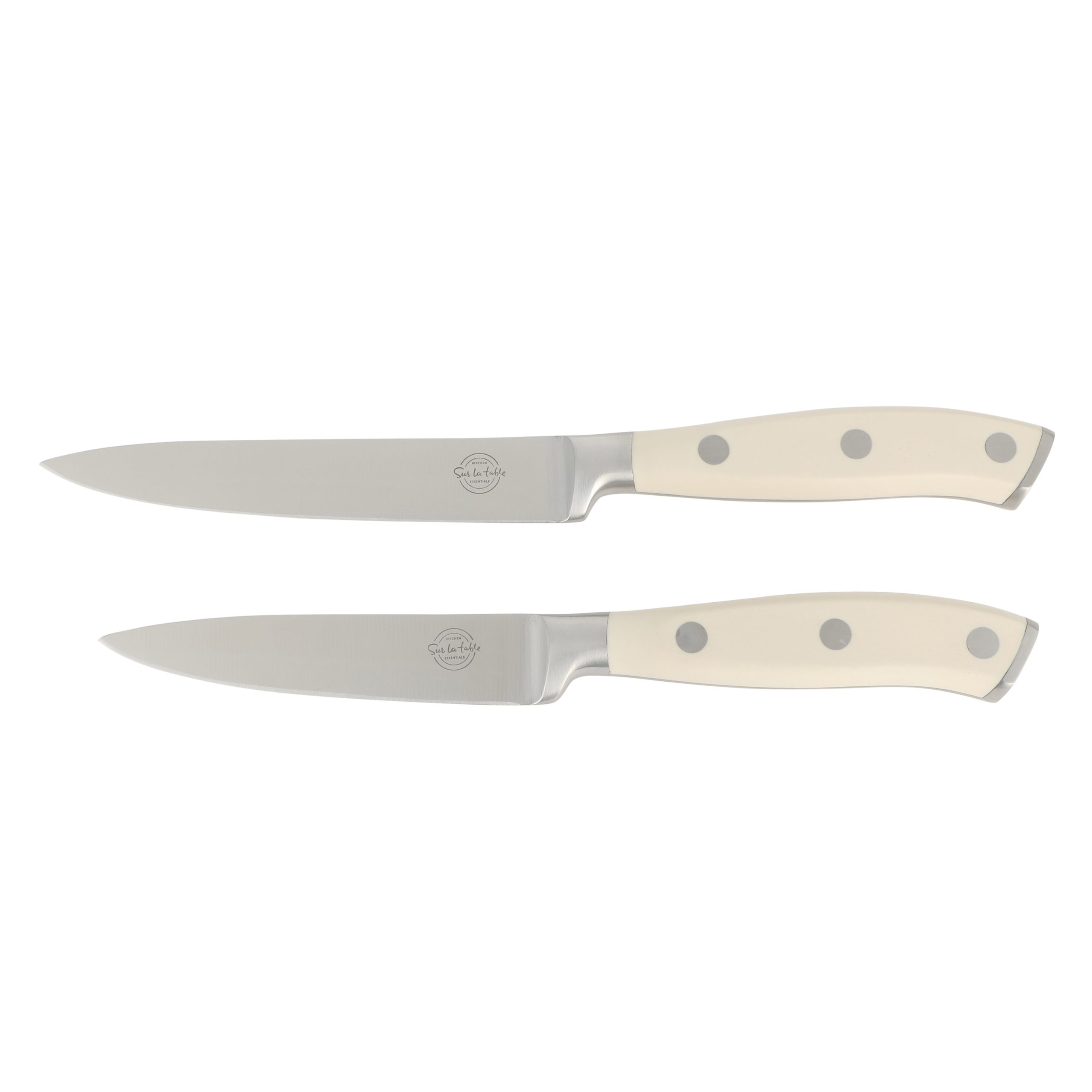 Sur La Table Kitchen Essentials Tasting Kitchen High-Carbon German Steel 7 Piece Full Tang Forged Cutlery Knife Block Set - W/ Ashwood Block - Image 7
