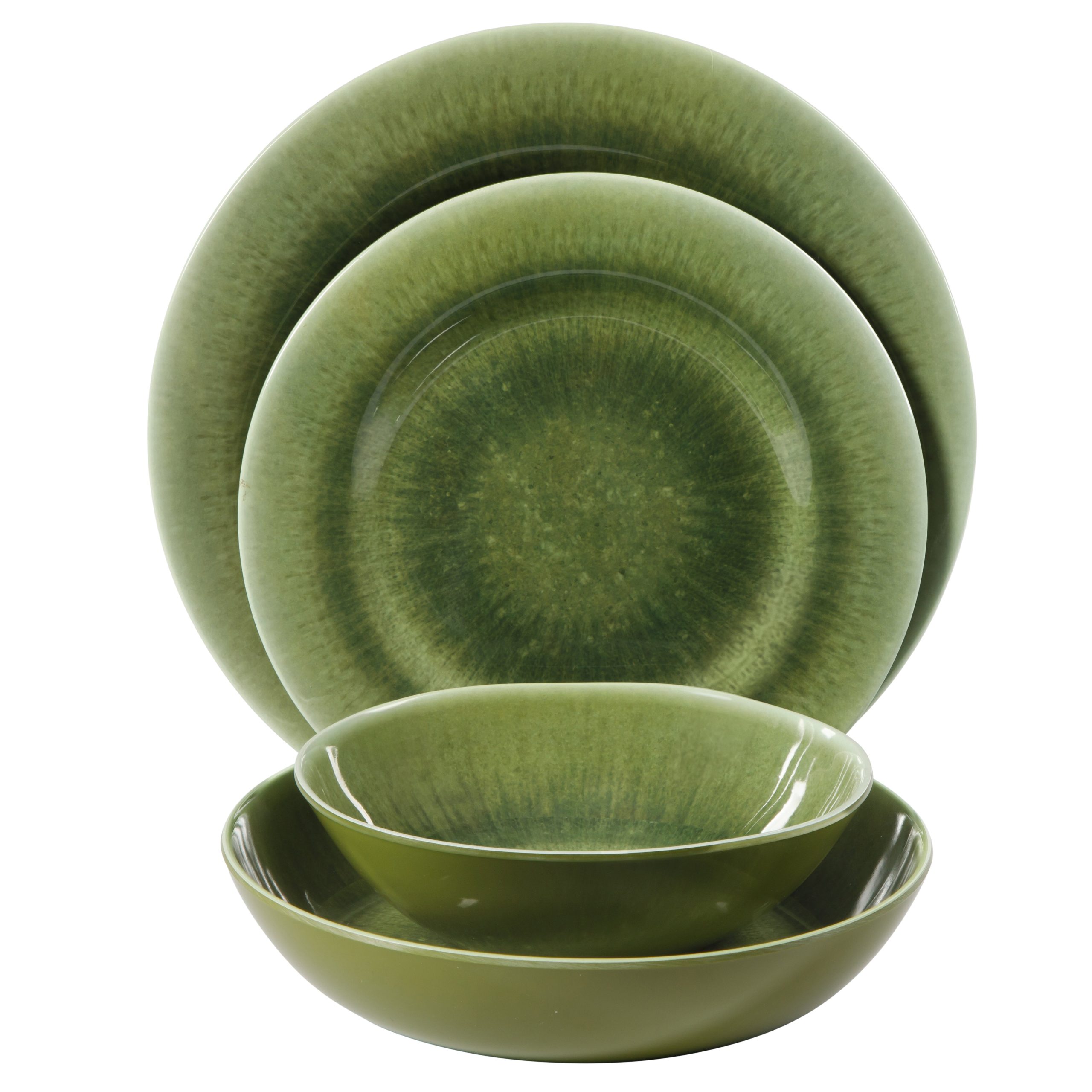 Gibson Home Casper Court 16-Piece Melamine Dinnerware Set – Reactive Glaze Look Plates and Bowls, Service for 4 – Top Rack Dishwasher Safe Everyday Dining Set - Image 8