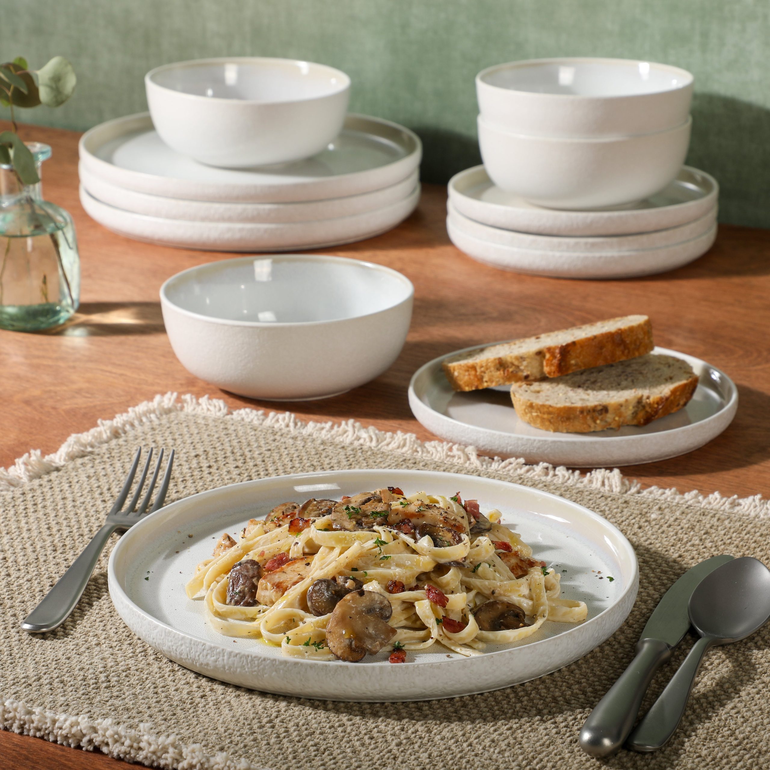 Gibson Elite Tahoe Sunset 12 Piece Stoneware Reactive Glaze (Service for 4) Ceramic Plates and Bowls Dinnerware Set - Image 9