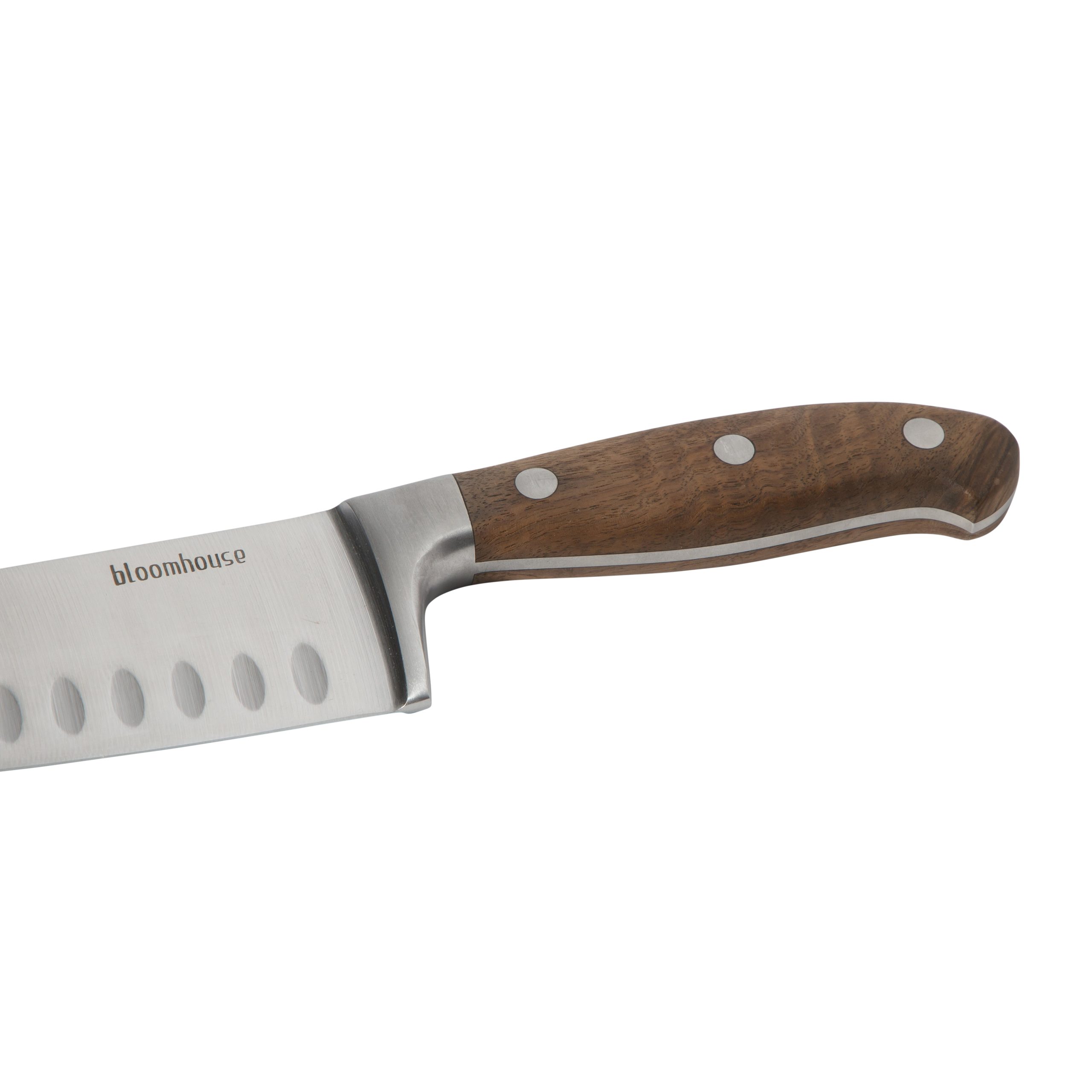 Bloomhouse 7 Inch German Steel Santoku Knife W/ Walnut Wood Forged Handle - Image 5