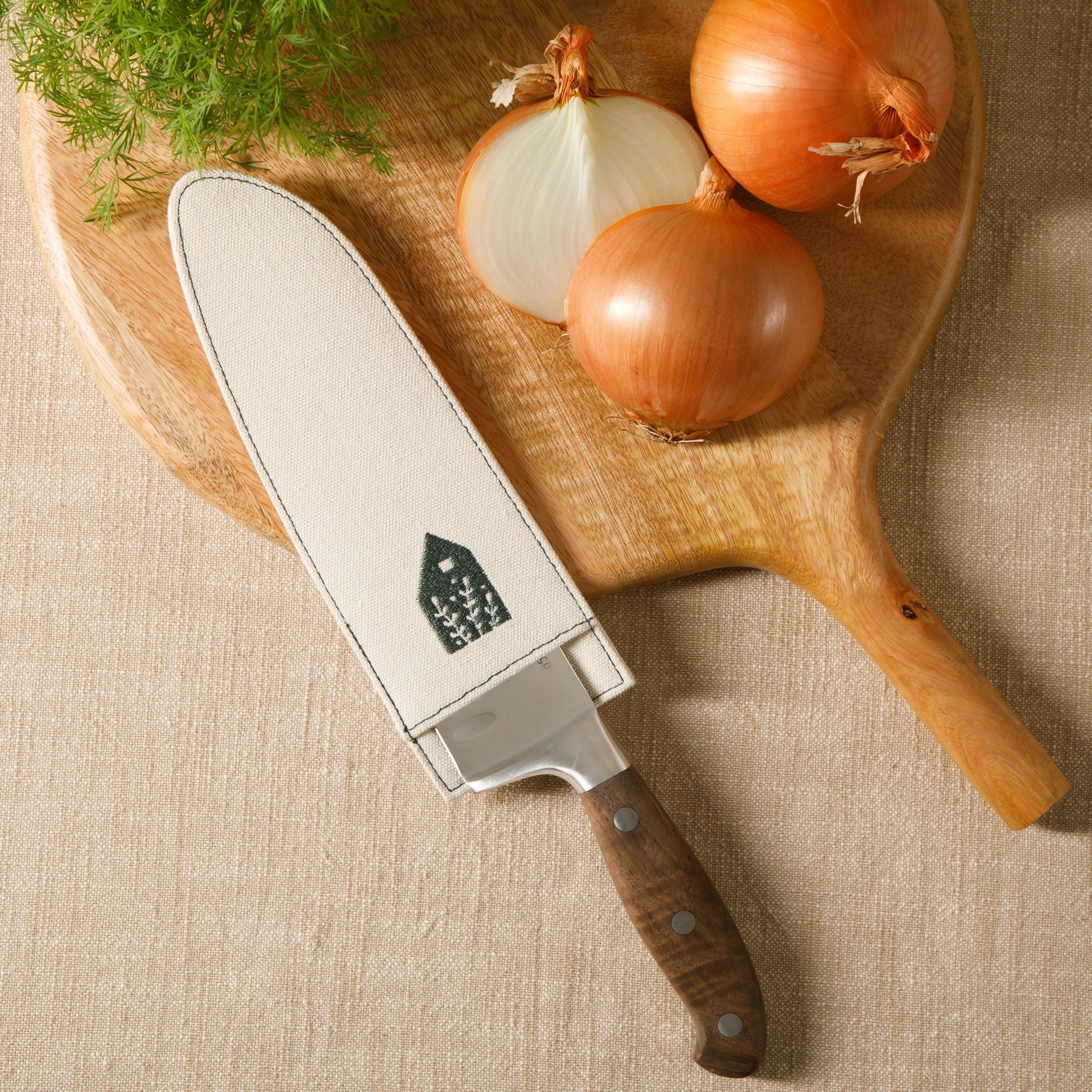 Bloomhouse 7 Inch German Steel Santoku Knife W/ Walnut Wood Forged Handle - Image 3